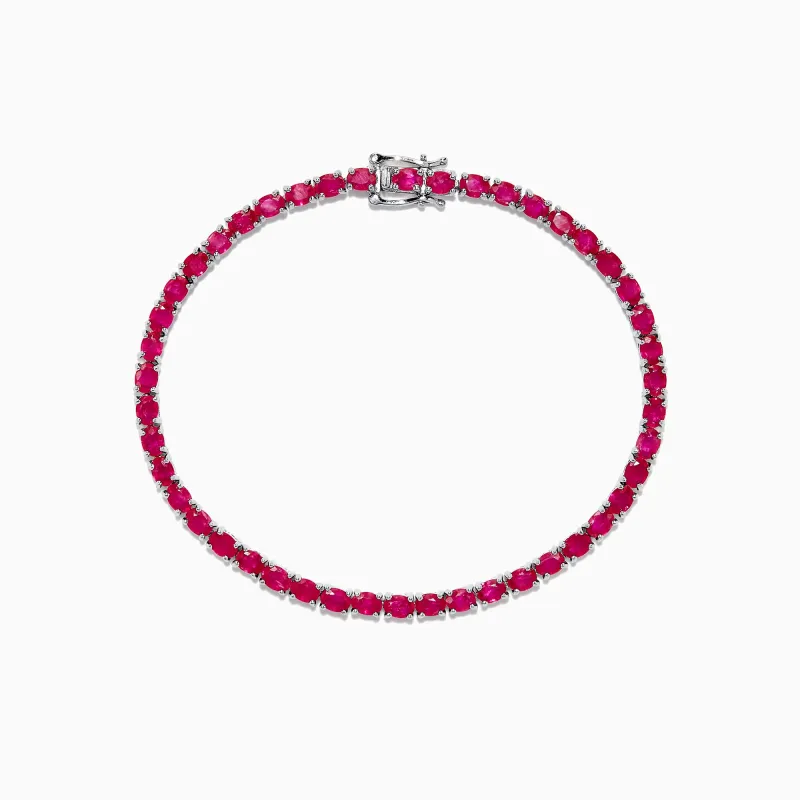 Ruby Royale Sterling Silver Ruby Tennis Bracelet, 6.99 TCW sold by Effy