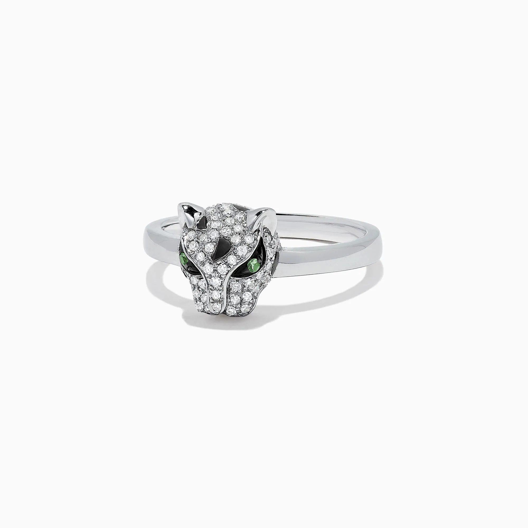 Signature 14K White Gold Diamond and Tsavorite Panther Ring, 0.25 TCW sold by Effy product image thumbnail 2
