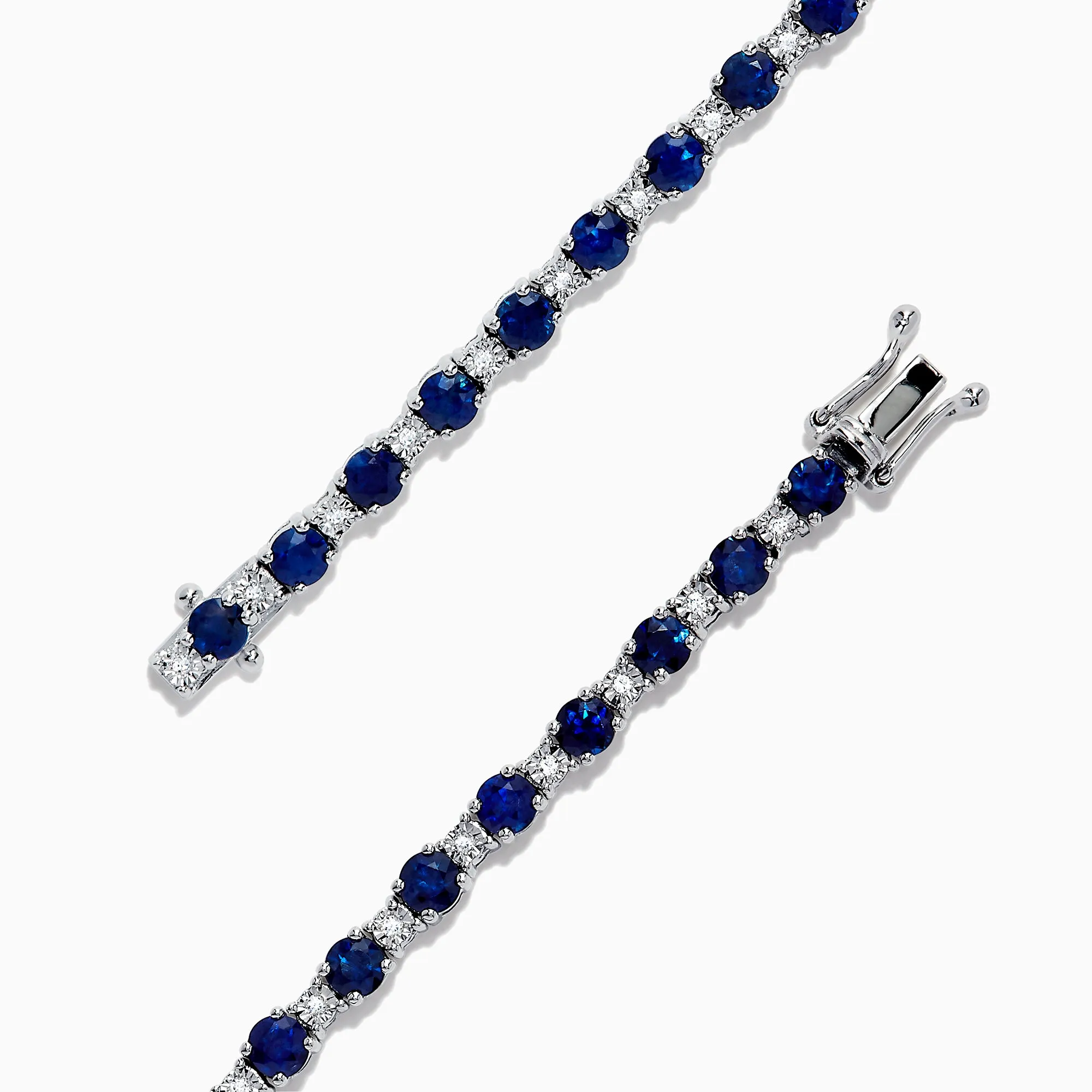 Royale Bleu 14K Gold Sapphire and Diamond Tennis Bracelet, 4.24 TCW sold by Effy product image thumbnail 2