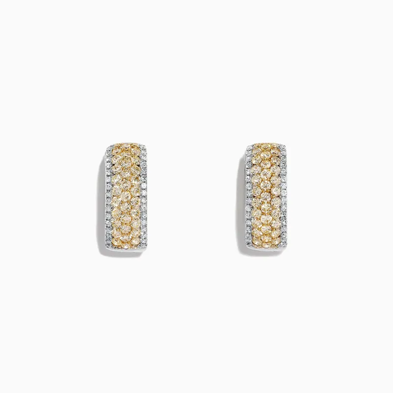 Canare 14K Gold 5/8" Pave Yellow Diamond Hoop Earrings, 1.26 TCW sold by Effy