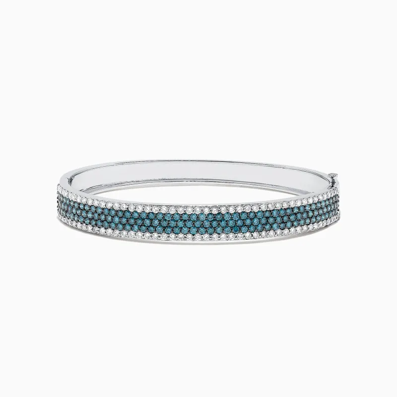 Bella Bleu 14K White Gold Blue and White Diamond Bangle, 4.47 TCW sold by Effy