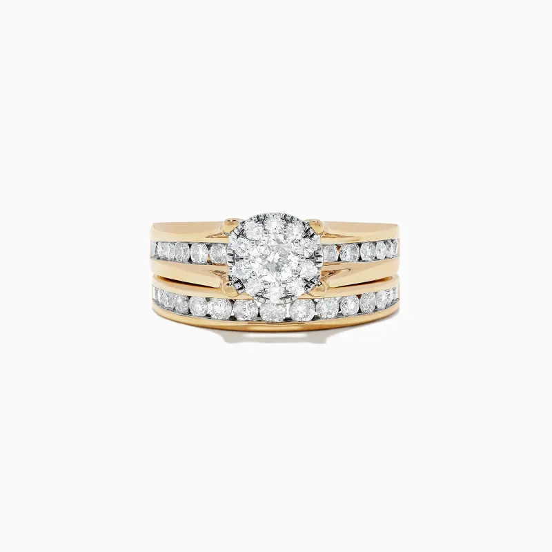 Bouquet 14K Yellow Gold Channel Set Diamond Engagement & Wedding Ring Set, 1.48 TCW sold by Effy