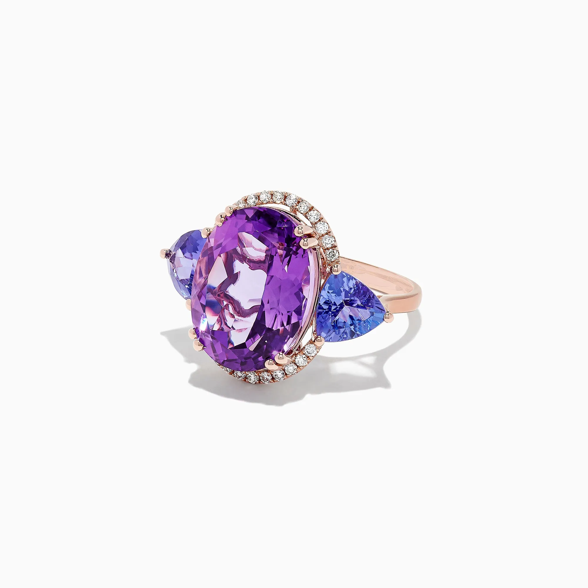 14K Rose Gold Amethyst, Tanzanite and Diamond Ring, 10.28 TCW sold by Effy product image thumbnail 3