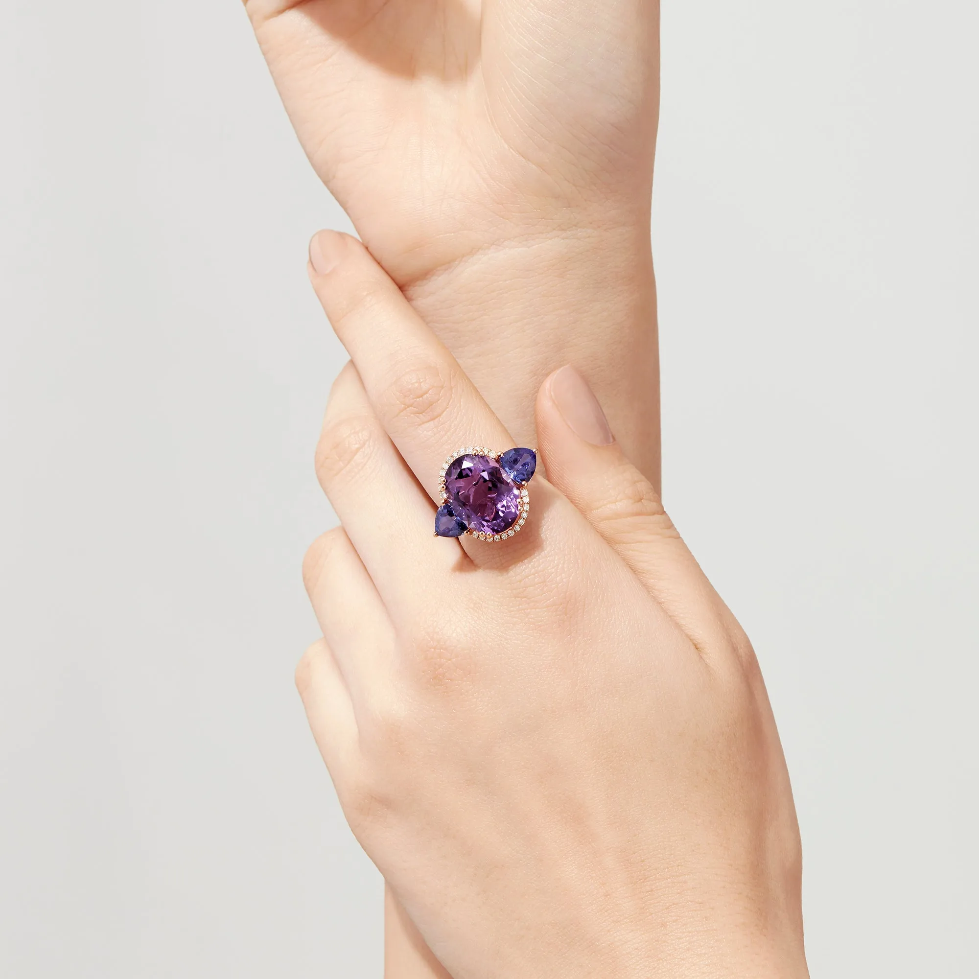 14K Rose Gold Amethyst, Tanzanite and Diamond Ring, 10.28 TCW sold by Effy product image thumbnail 4