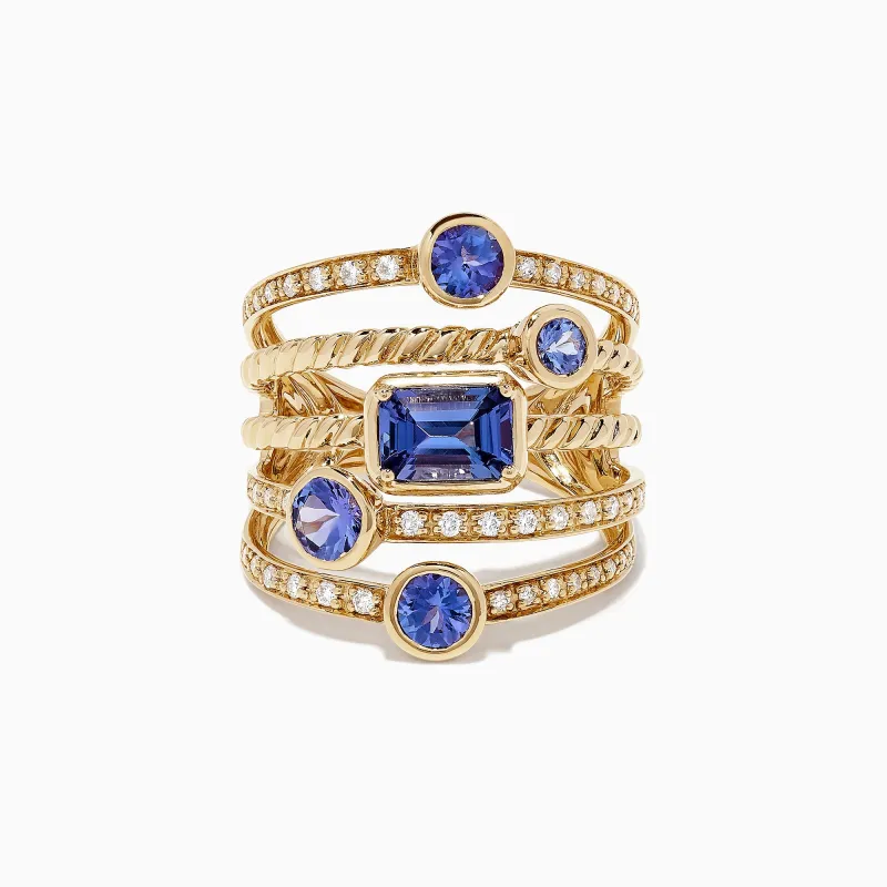 Nahla Siri 14K Yellow Gold Tanzanite and Diamond Ring, 2.26 TCW sold by Effy