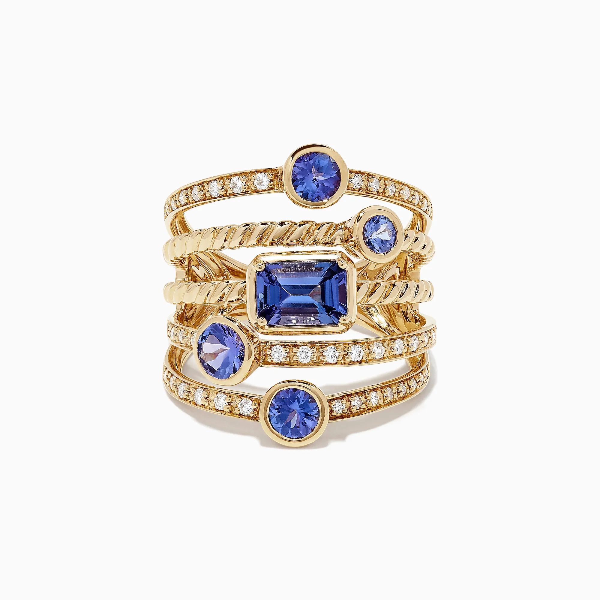 Nahla Siri 14K Yellow Gold Tanzanite and Diamond Ring, 2.26 TCW sold by Effy