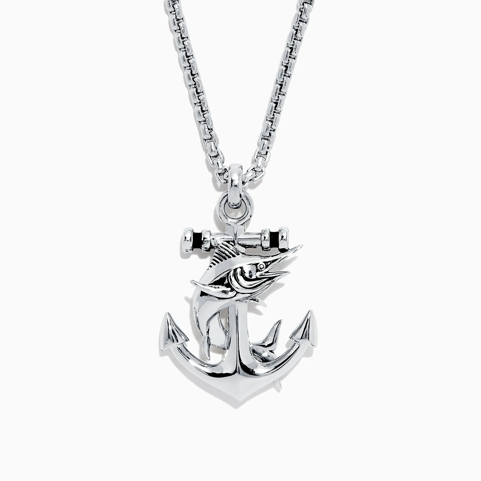 Men's Sterling Silver Swordfish and Anchor Pendant sold by Effy
