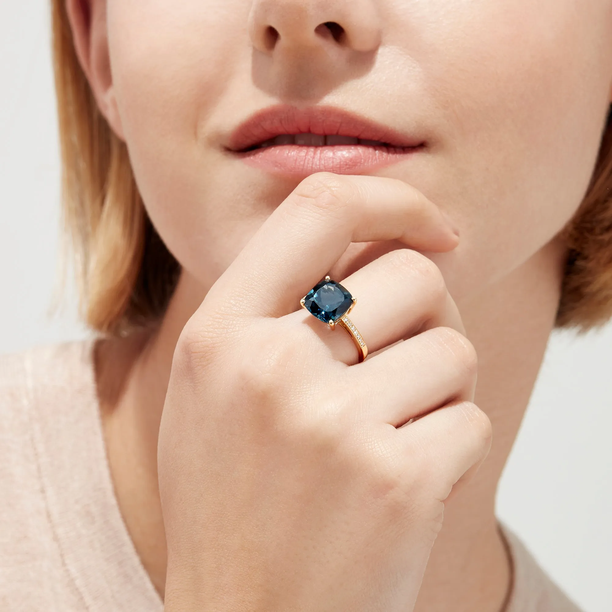 Ocean Bleu 14K Yellow Gold London Blue Topaz & Diamond Ring, 4.54 TCW sold by Effy product image thumbnail 2