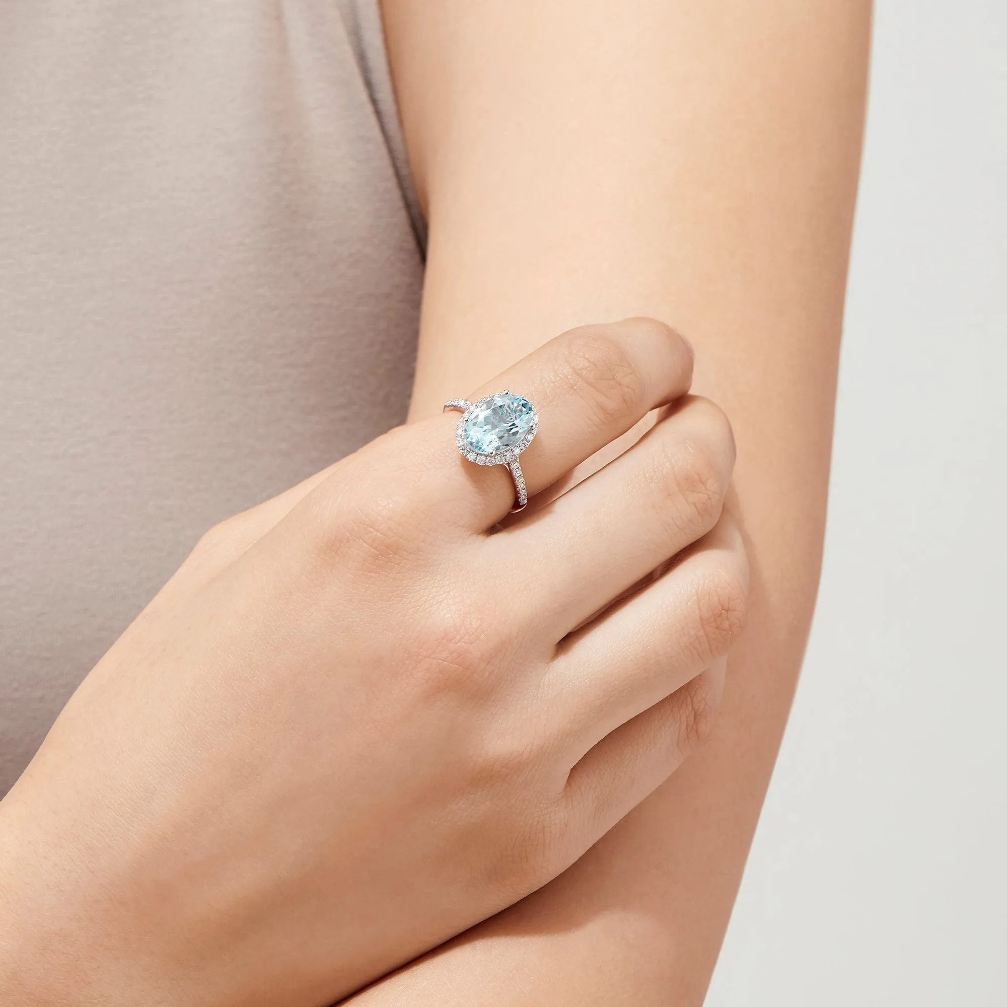 Aquarius 14K White Gold Aquamarine and Diamond Ring, 3.45 TCW sold by Effy product image thumbnail 2