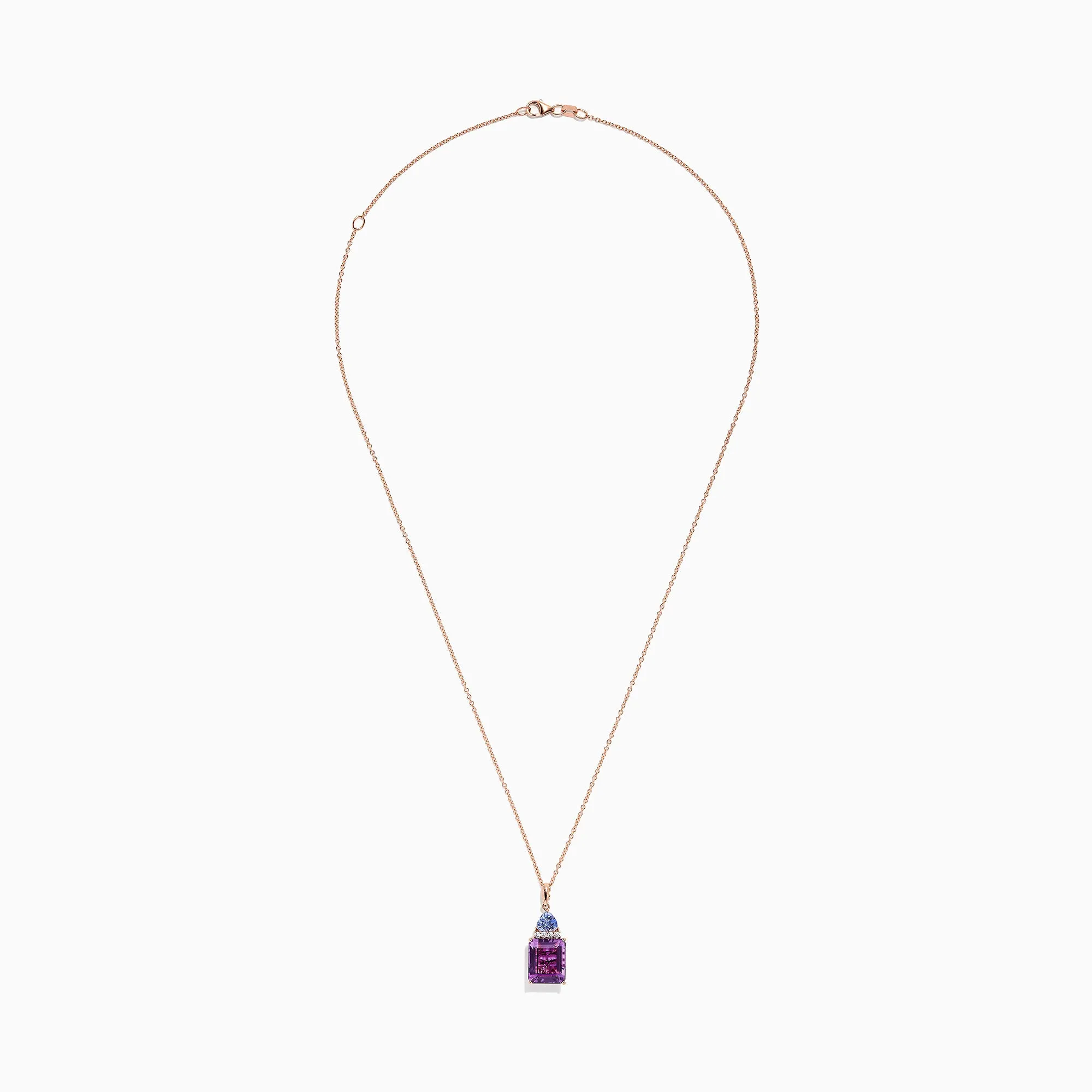 14K Rose Gold Amethyst, Tanzanite and Diamond Pendant, 6.16 TCW sold by Effy product image thumbnail 3