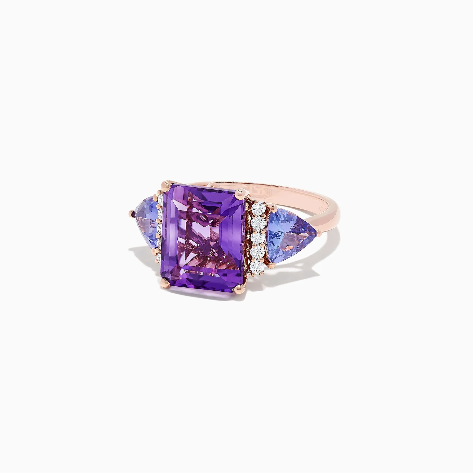 14K Rose Gold Amethyst, Tanzanite and Diamond Ring, 7.49 TCW sold by Effy product image thumbnail 3