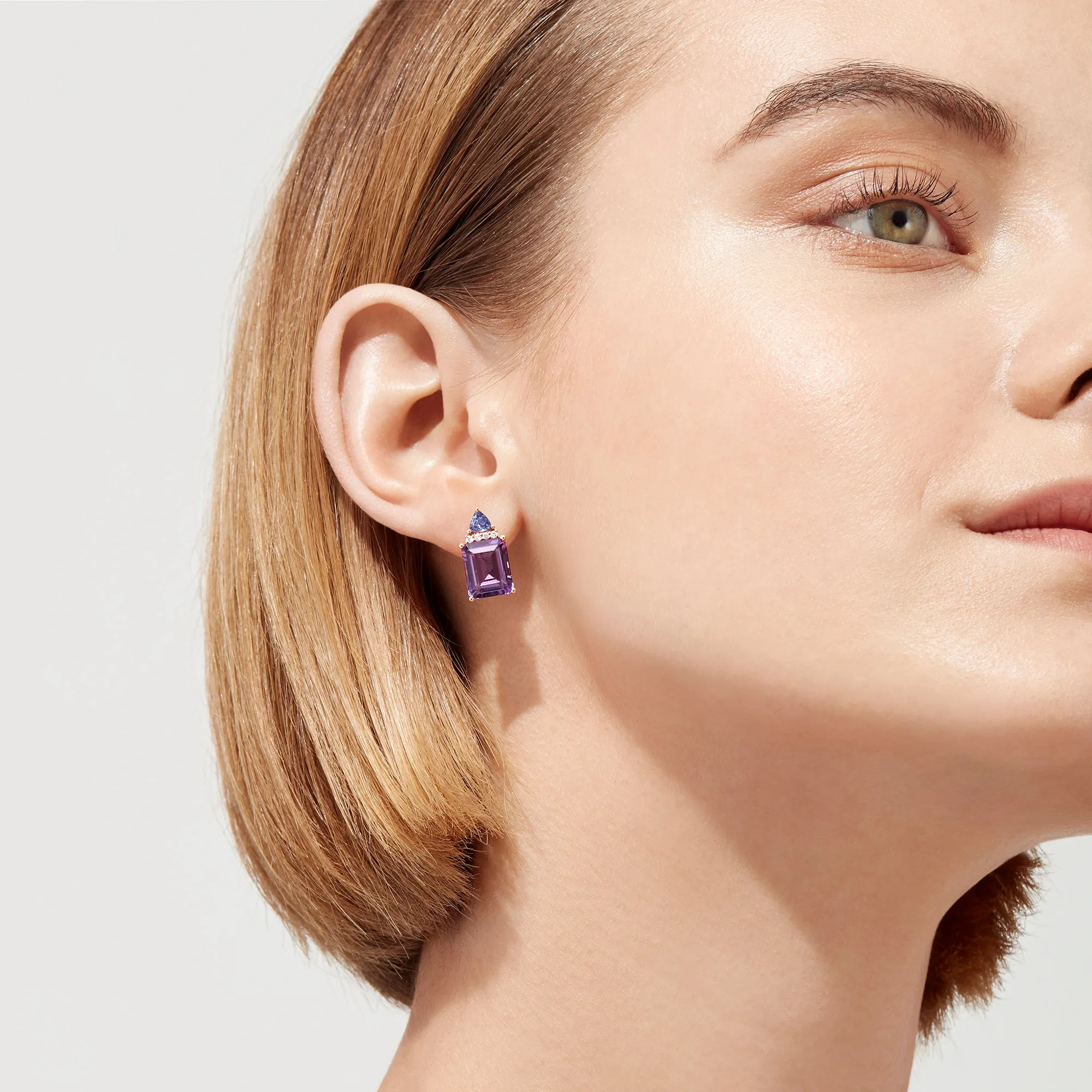 14K Rose Gold Amethyst, Tanzanite and Diamond Earrings, 8.62 TCW sold by Effy product image thumbnail 2