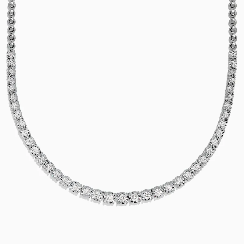 925 Sterling Silver Diamond Necklace, 0.31 TCW sold by Effy