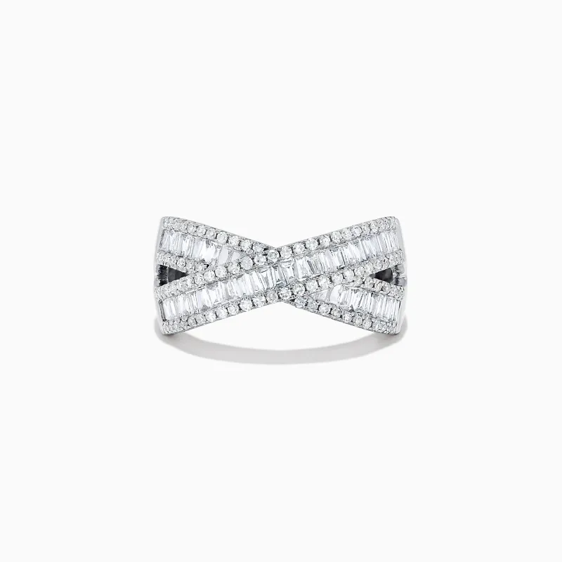 Classique 14K White Gold Diamond Criss Cross Ring, 0.95 TCW sold by Effy