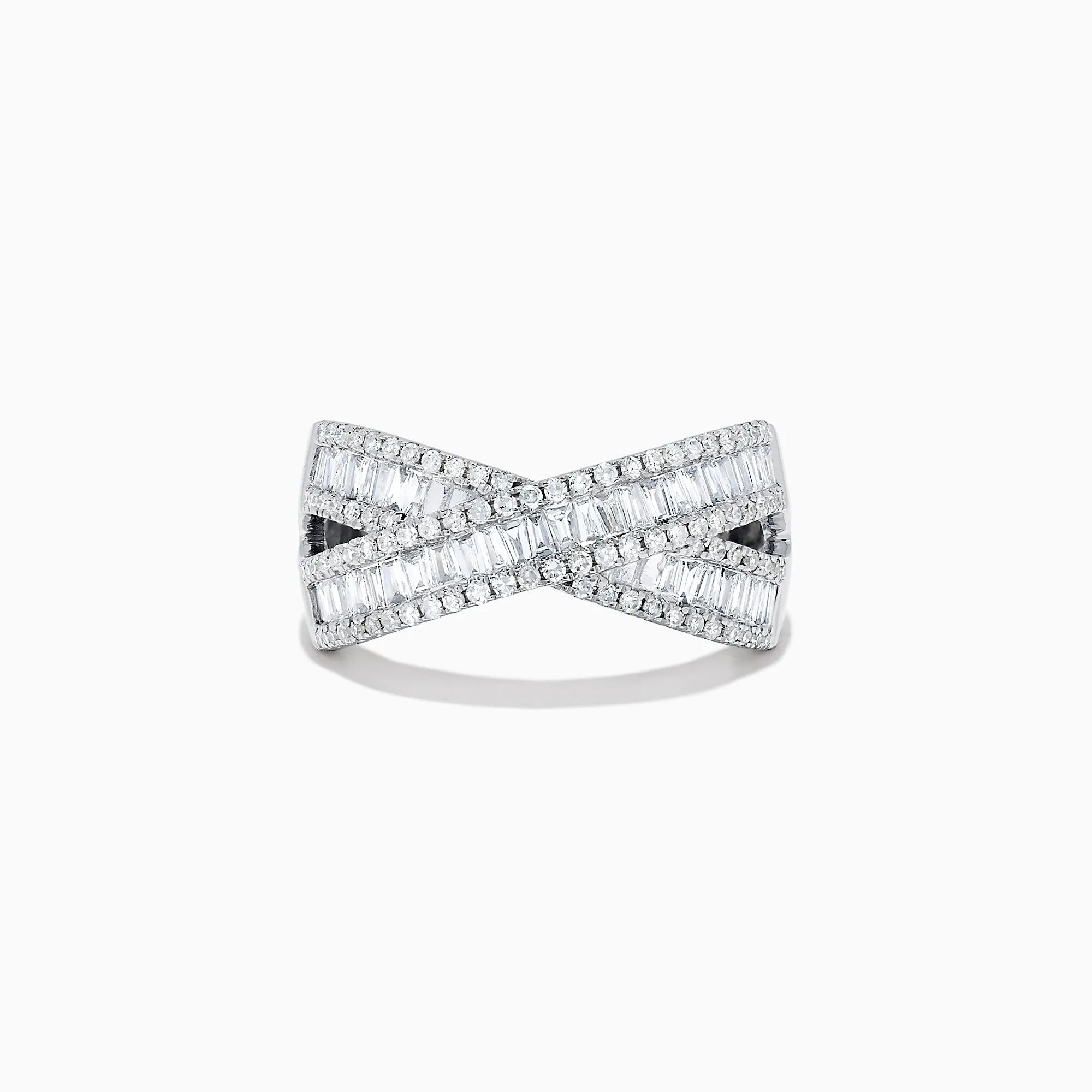 Classique 14K White Gold Diamond Criss Cross Ring, 0.95 TCW sold by Effy
