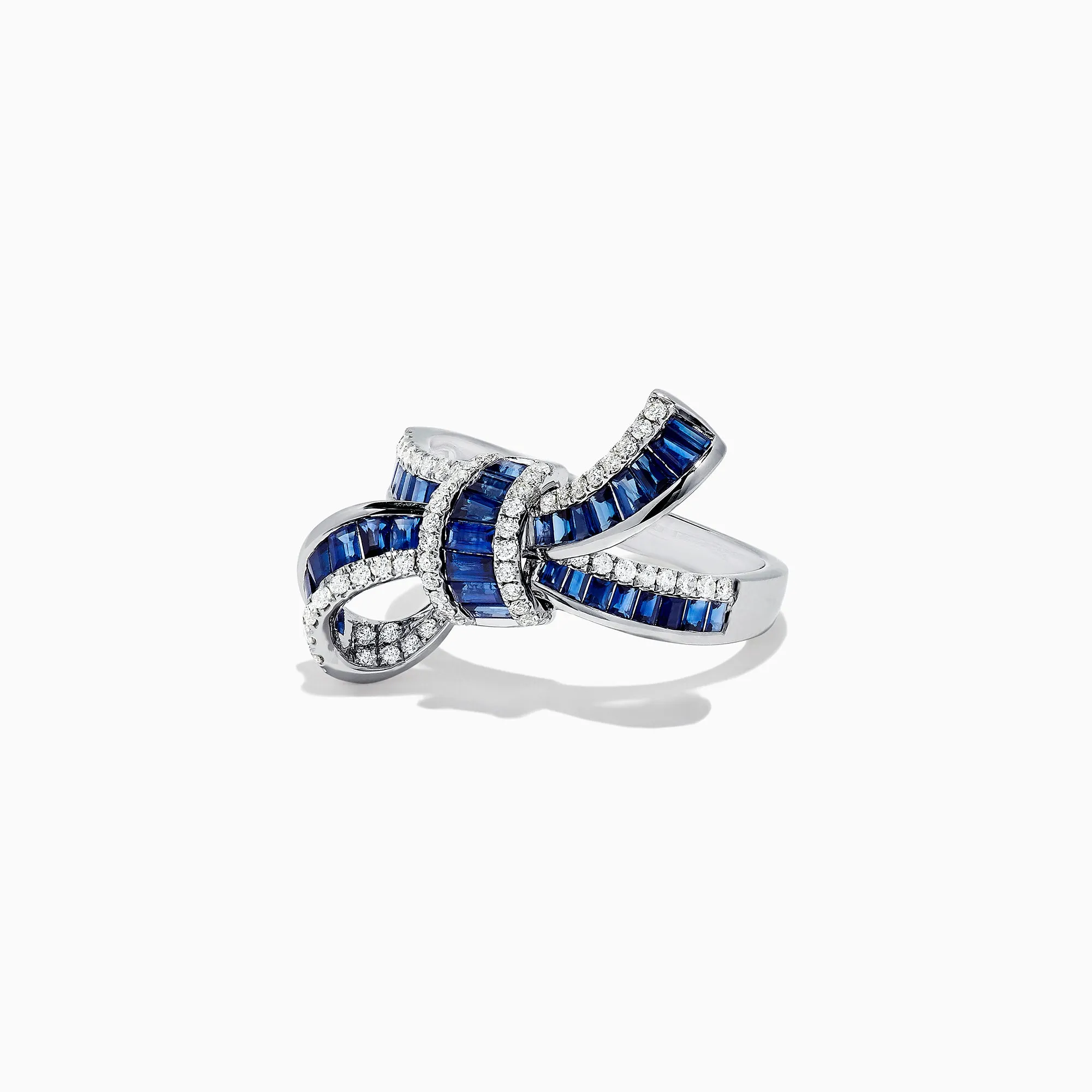 Royal Bleu 14K White Gold Sapphire and Diamond Bow Ring, 1.88 TCW sold by Effy product image thumbnail 3