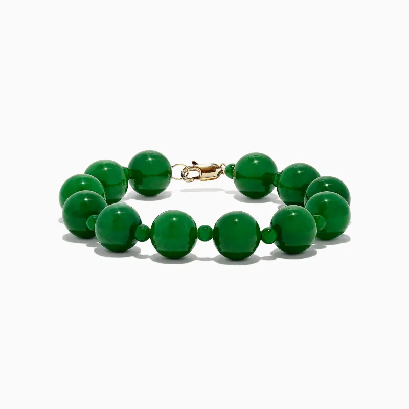 14K Yellow Gold Jade Beaded Bracelet, 202.00 TW sold by Effy