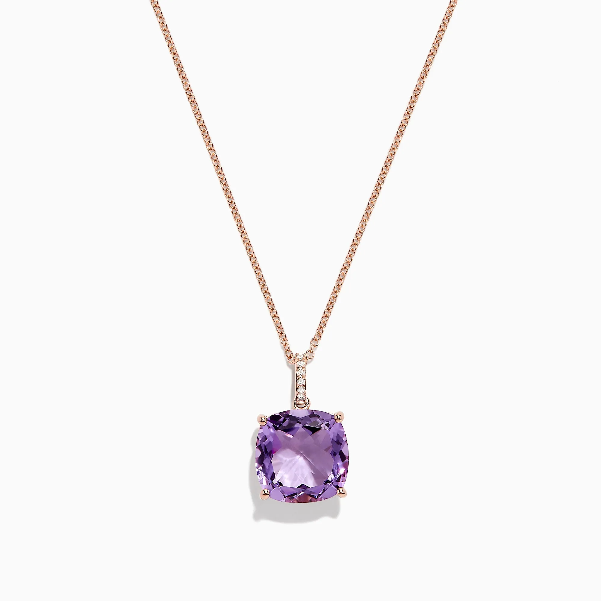 14K Rose Gold Amethyst and Diamond Pendant, 6.62 TCW sold by Effy