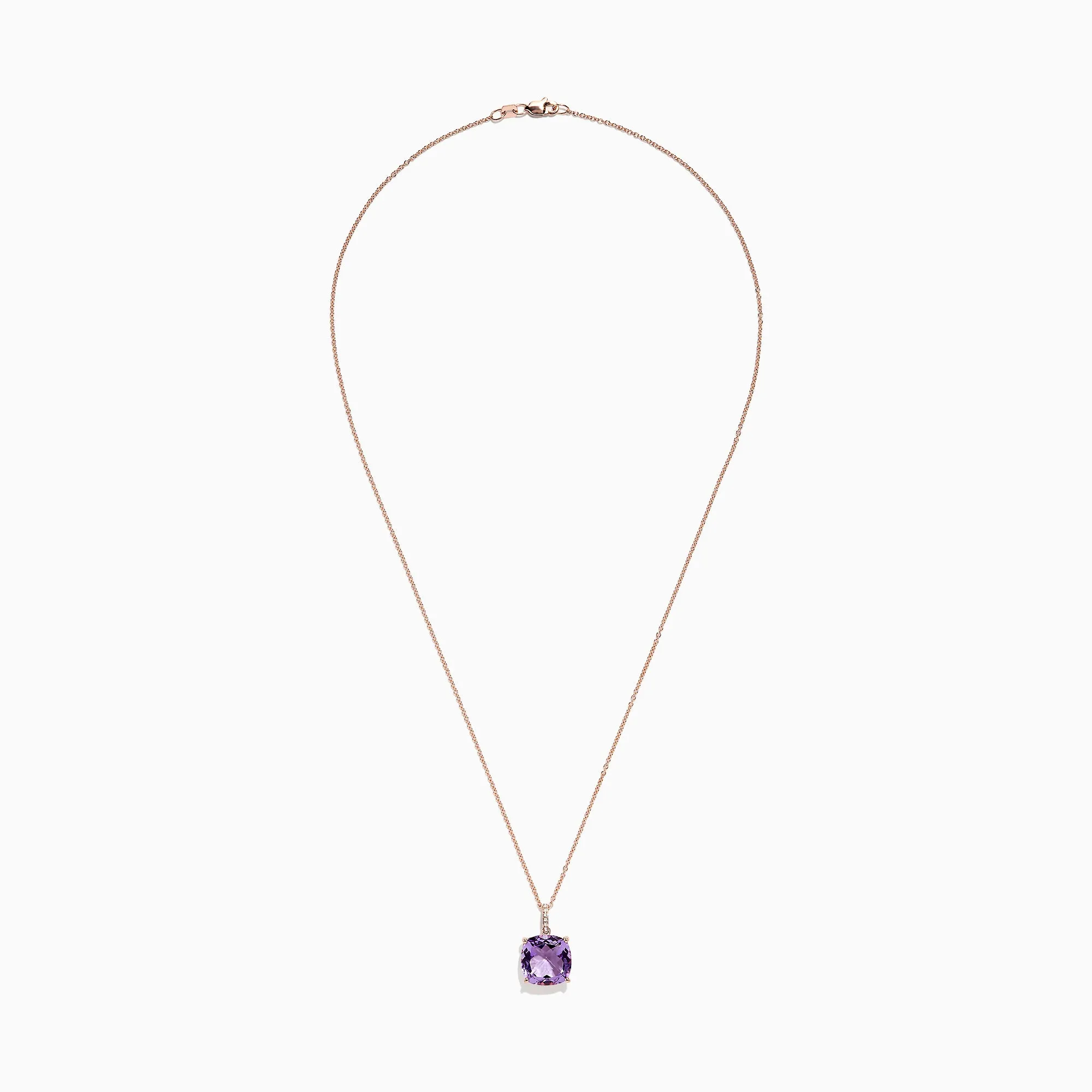 14K Rose Gold Amethyst and Diamond Pendant, 6.62 TCW sold by Effy product image thumbnail 3