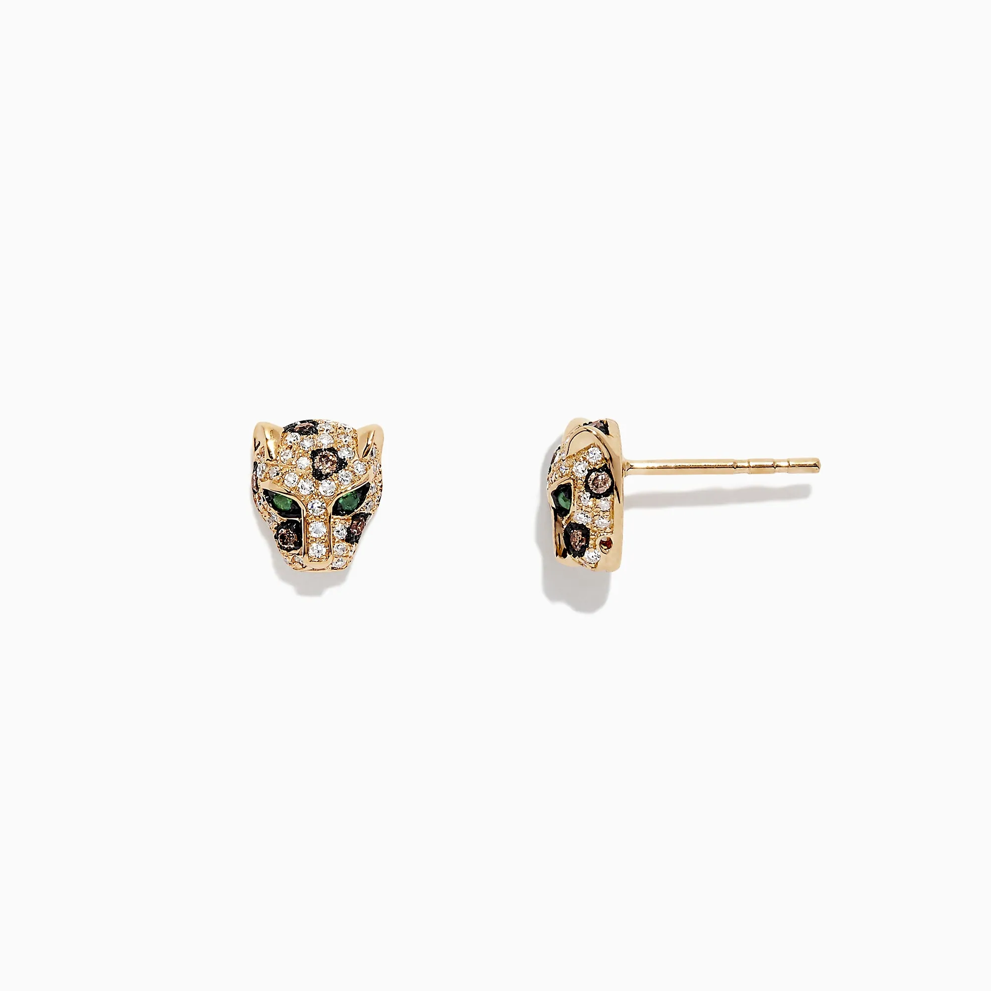 Signature 14K Yellow Gold Diamond Panther Stud Earrings, 0.37 TCW sold by Effy product image thumbnail 2