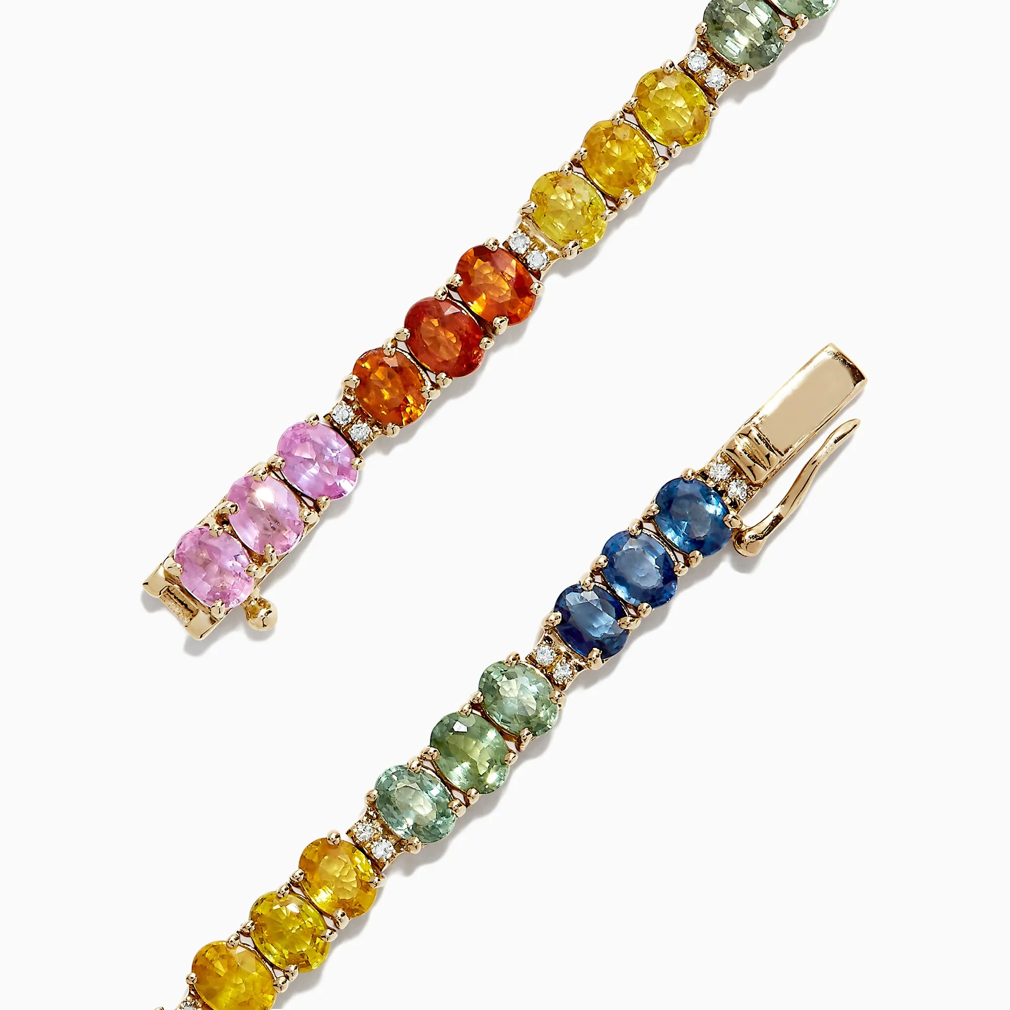 Watercolors 14K Gold Multi Sapphire & Diamond Tennis Bracelet, 9.73 TW sold by Effy product image thumbnail 3