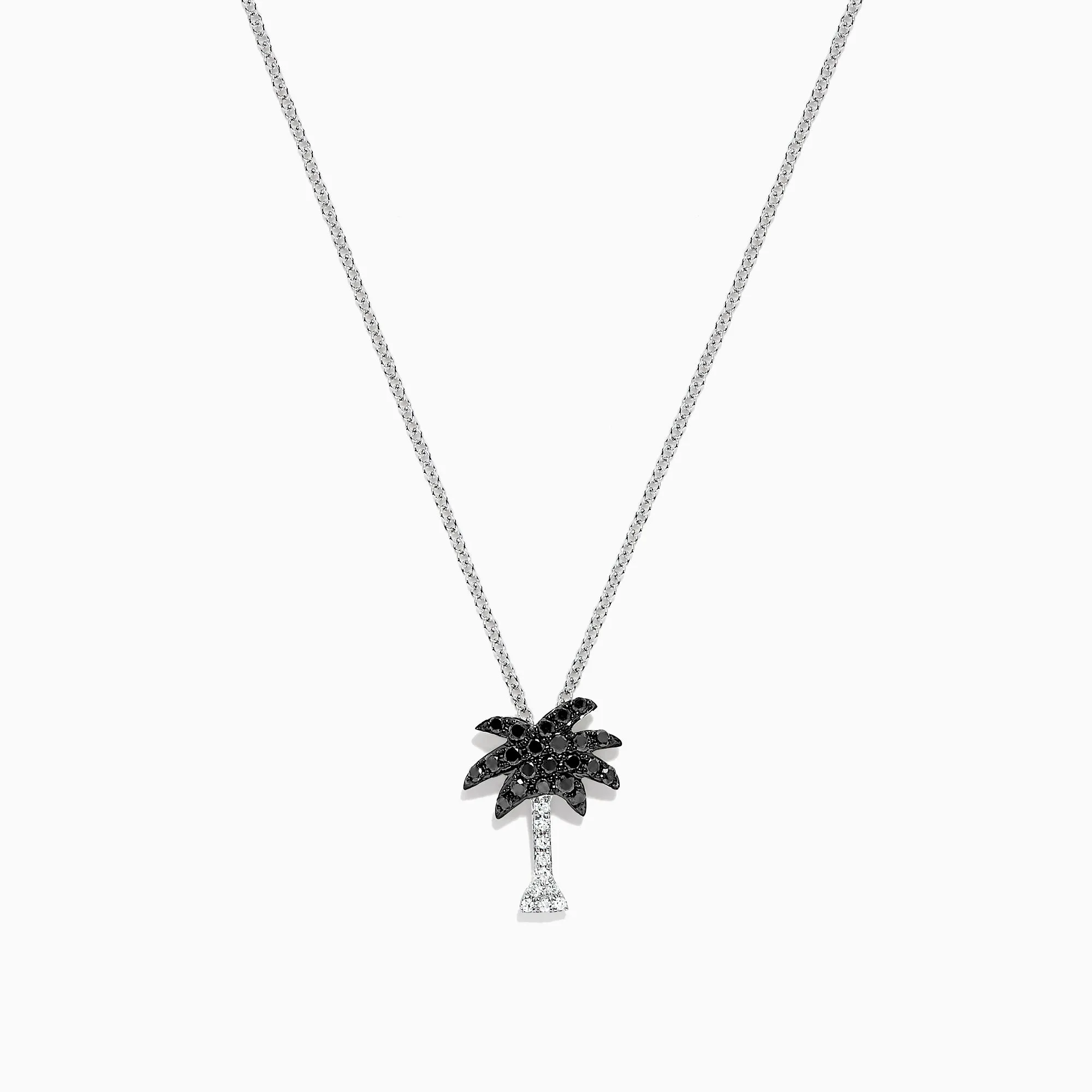 Novelty 14K Gold Black and White Diamond Palm Tree Pendant, 0.27 TCW sold by Effy