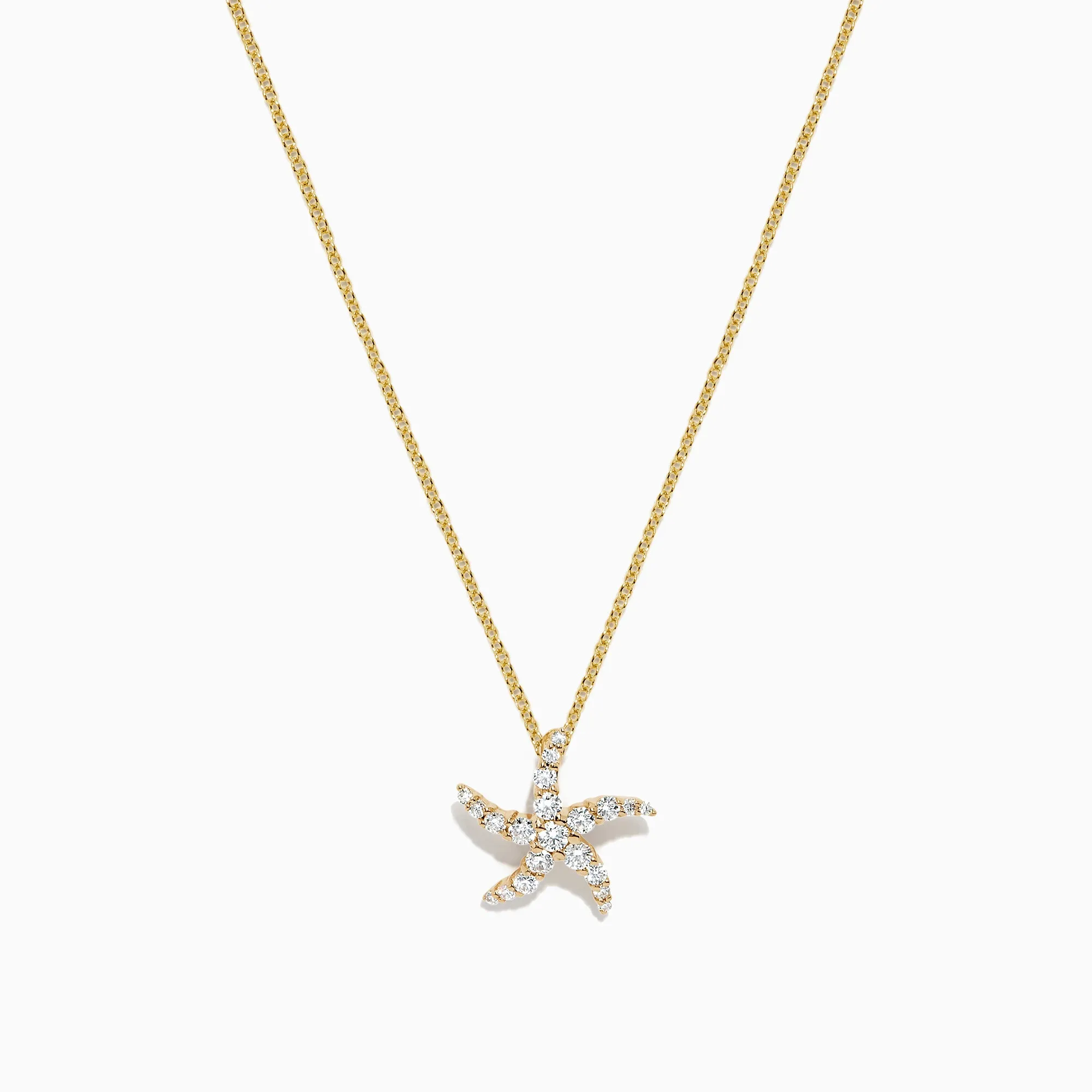 Seaside 14K Yellow Gold Diamond Starfish Pendant, 0.36 TCW sold by Effy