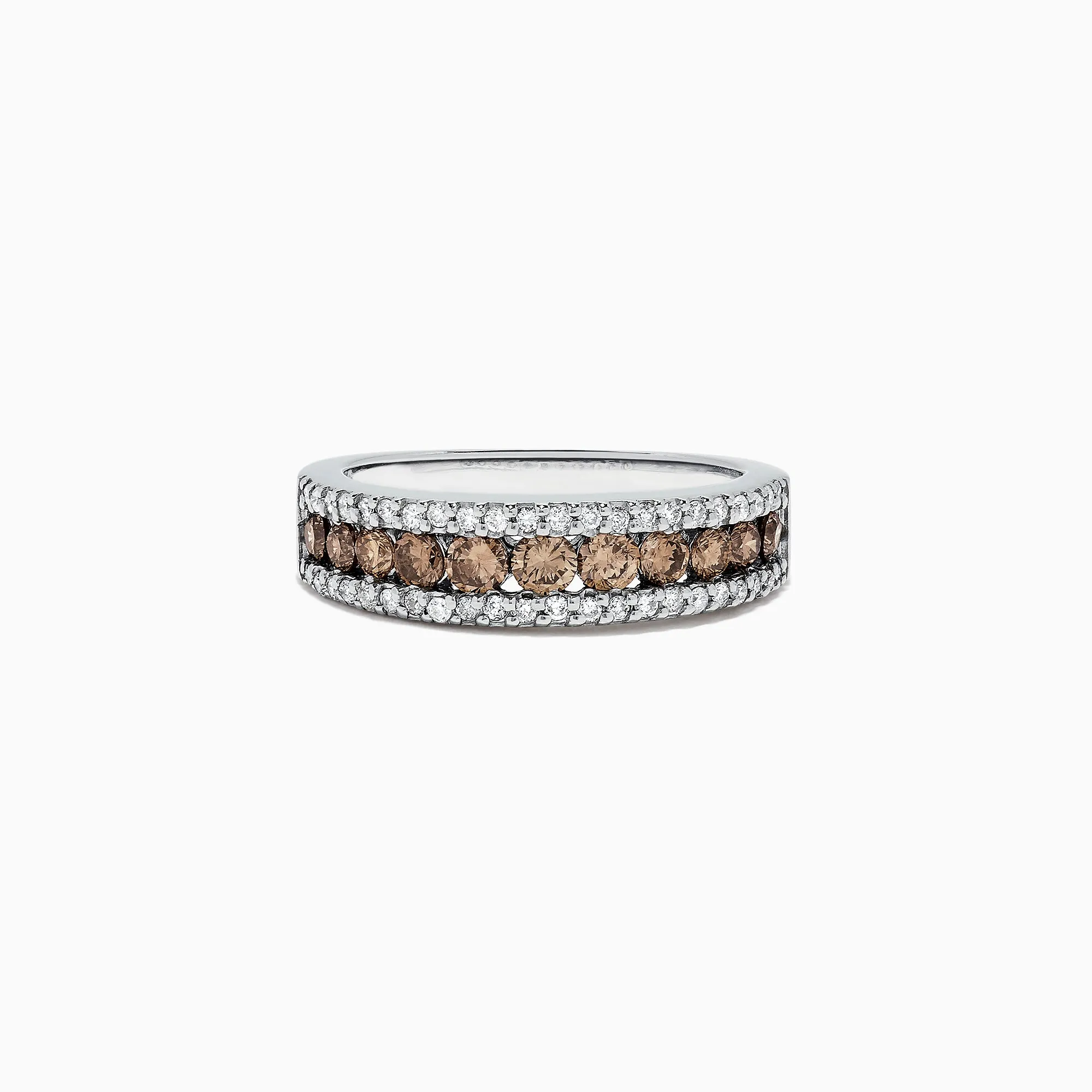 14K White Gold Espresso and White Diamond Ring, 0.89 TCW sold by Effy