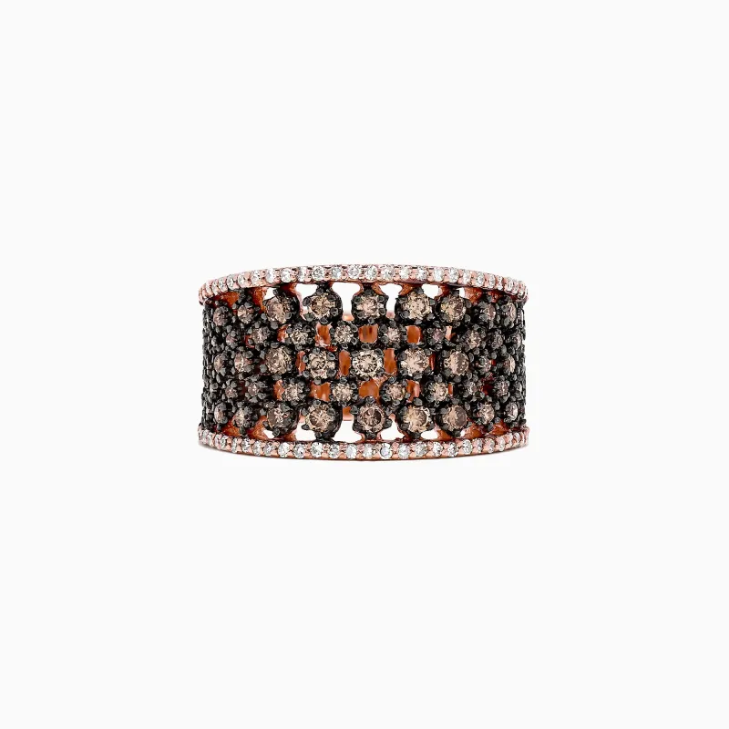 14K Rose Gold Espresso and White Diamond Ring, 1.25 TCW sold by Effy