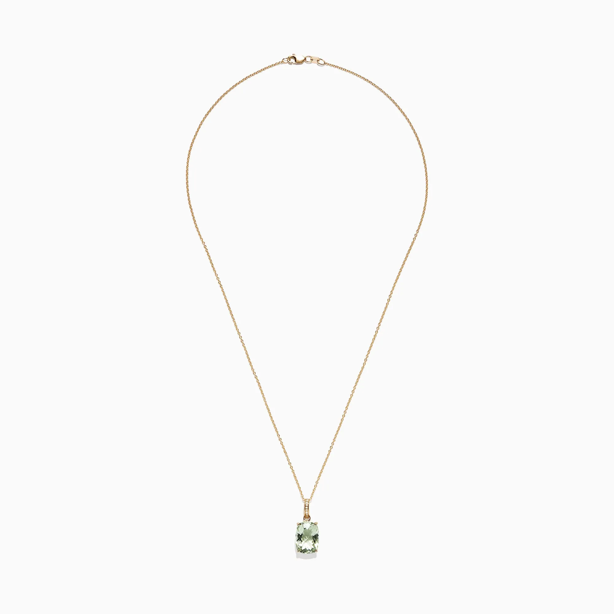 14K Yellow Gold Green Amethyst and Diamond Pendant, 6.52 TCW sold by Effy product image thumbnail 3