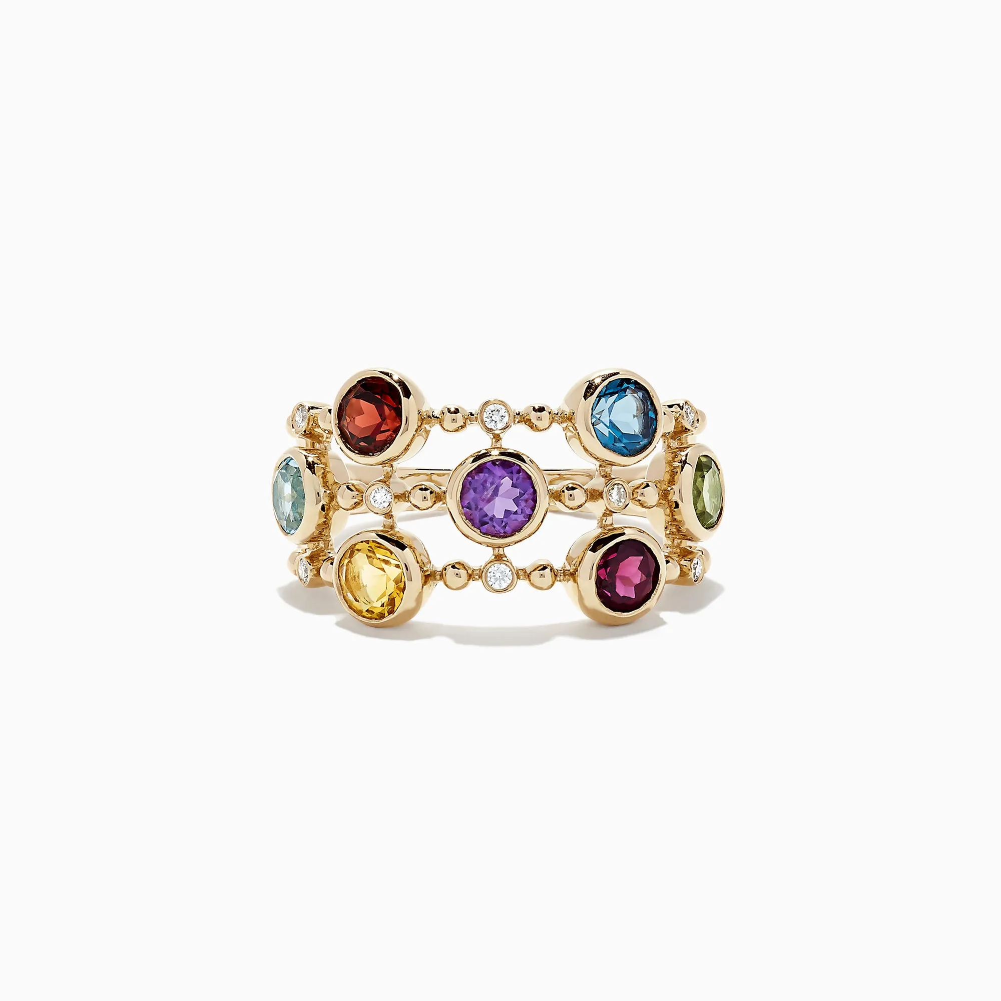 Mosaic 14K Yellow Gold Multi Gemstone and Diamond Ring, 2.31 TCW sold by Effy