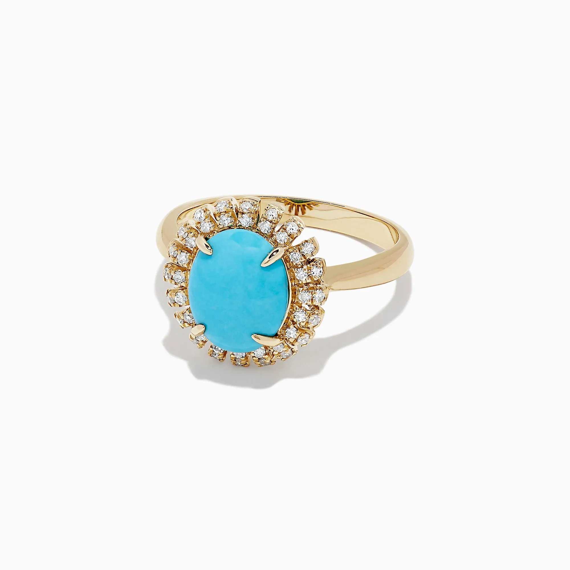 14K Yellow Gold Turquoise and Diamond Ring, 2.03 TCW sold by Effy product image thumbnail 2