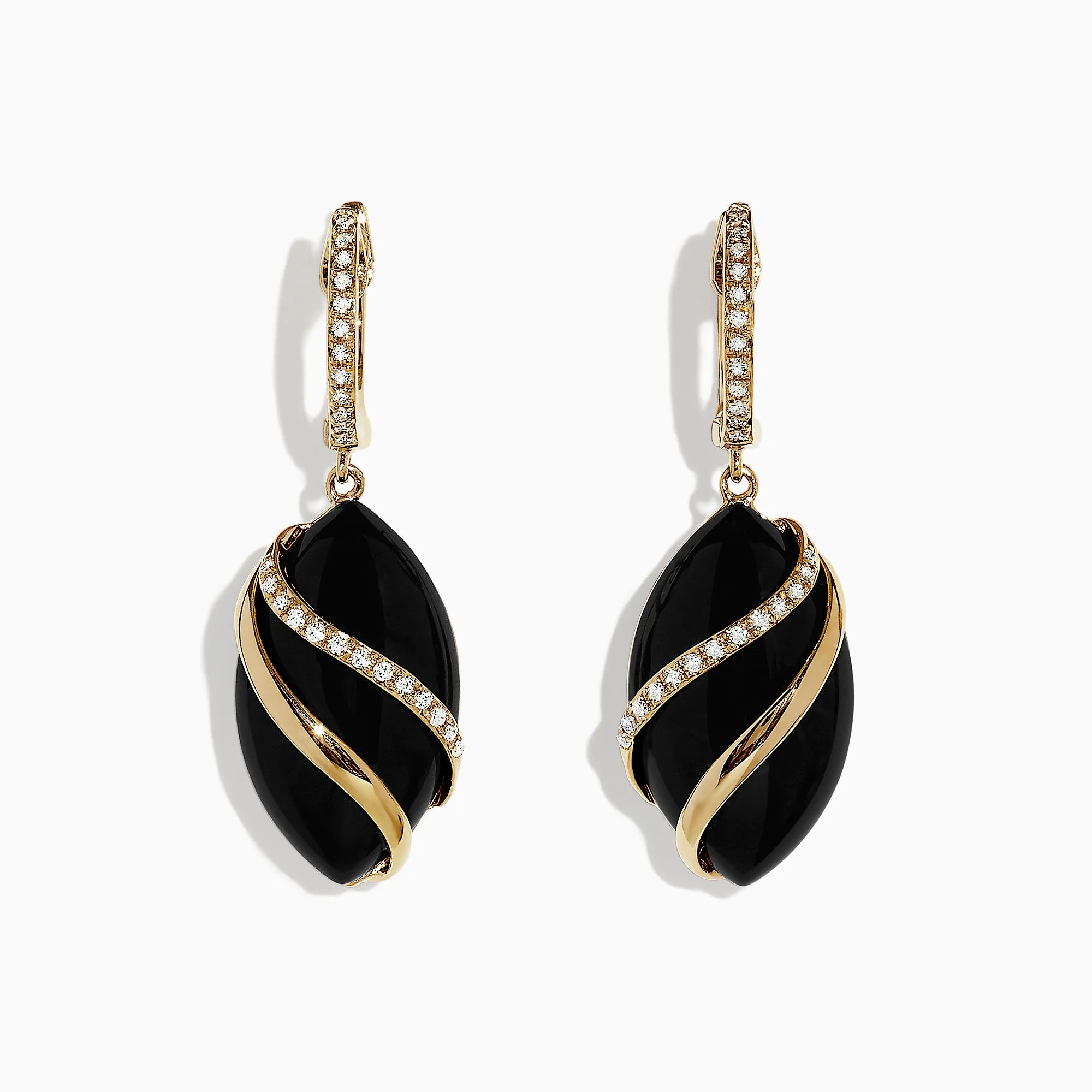 Eclipse 14K Yellow Gold Onyx and Diamond Drop Earrings, 11.53 TCW sold by Effy