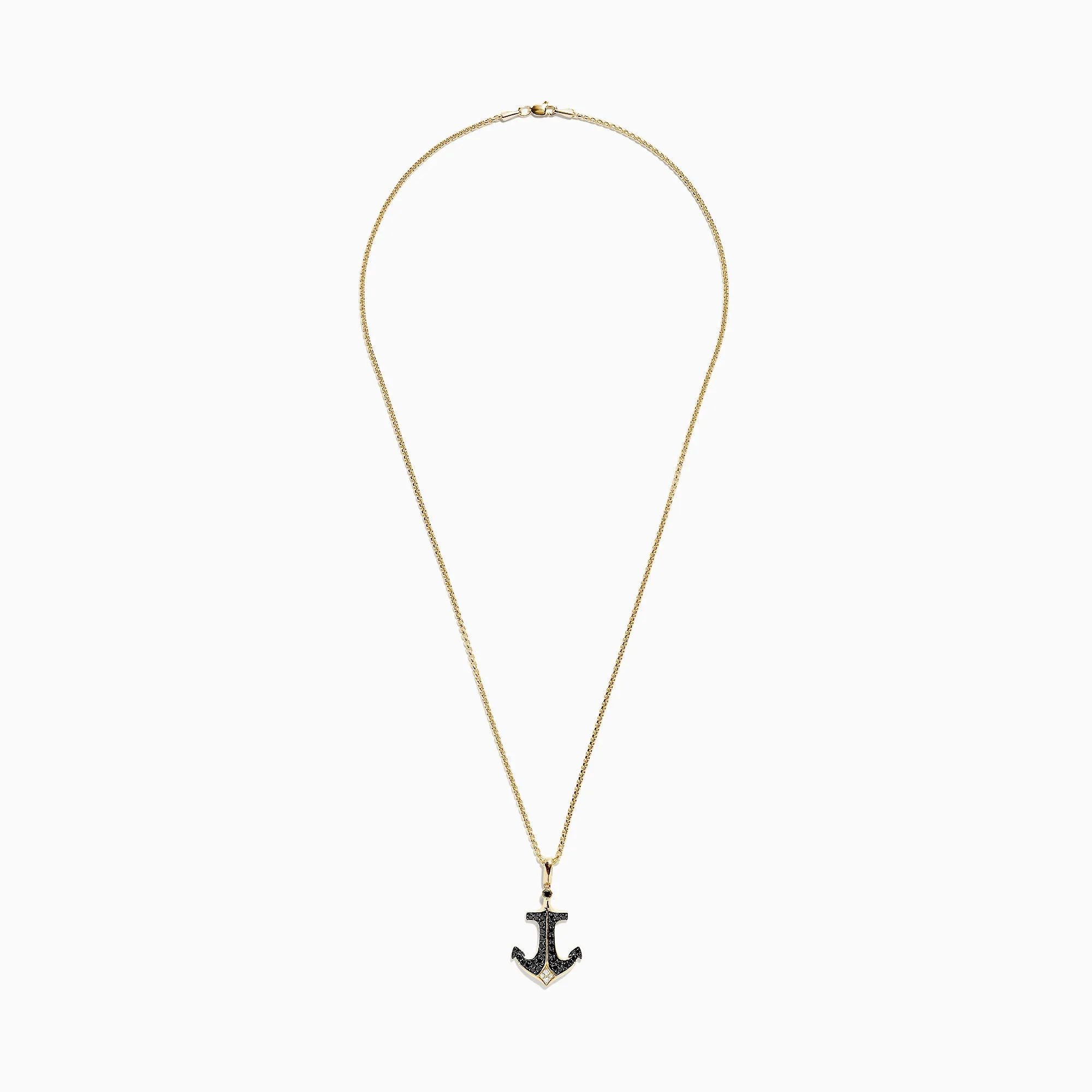 Men's 14K Yellow Gold Black and White Diamond Anchor Pendant, 0.73 TCW sold by Effy product image thumbnail 2