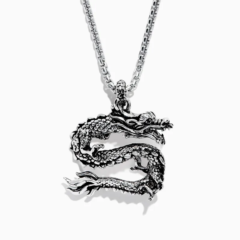 Men's Sterling Silver Dragon Pendant sold by Effy