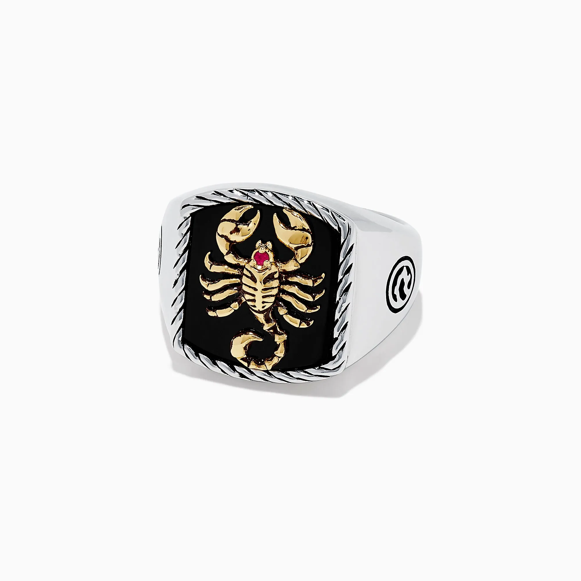 Men's Silver & 14K Gold Plating Onyx and Ruby Scorpion Ring, 5.00 TCW sold by Effy product image thumbnail 2