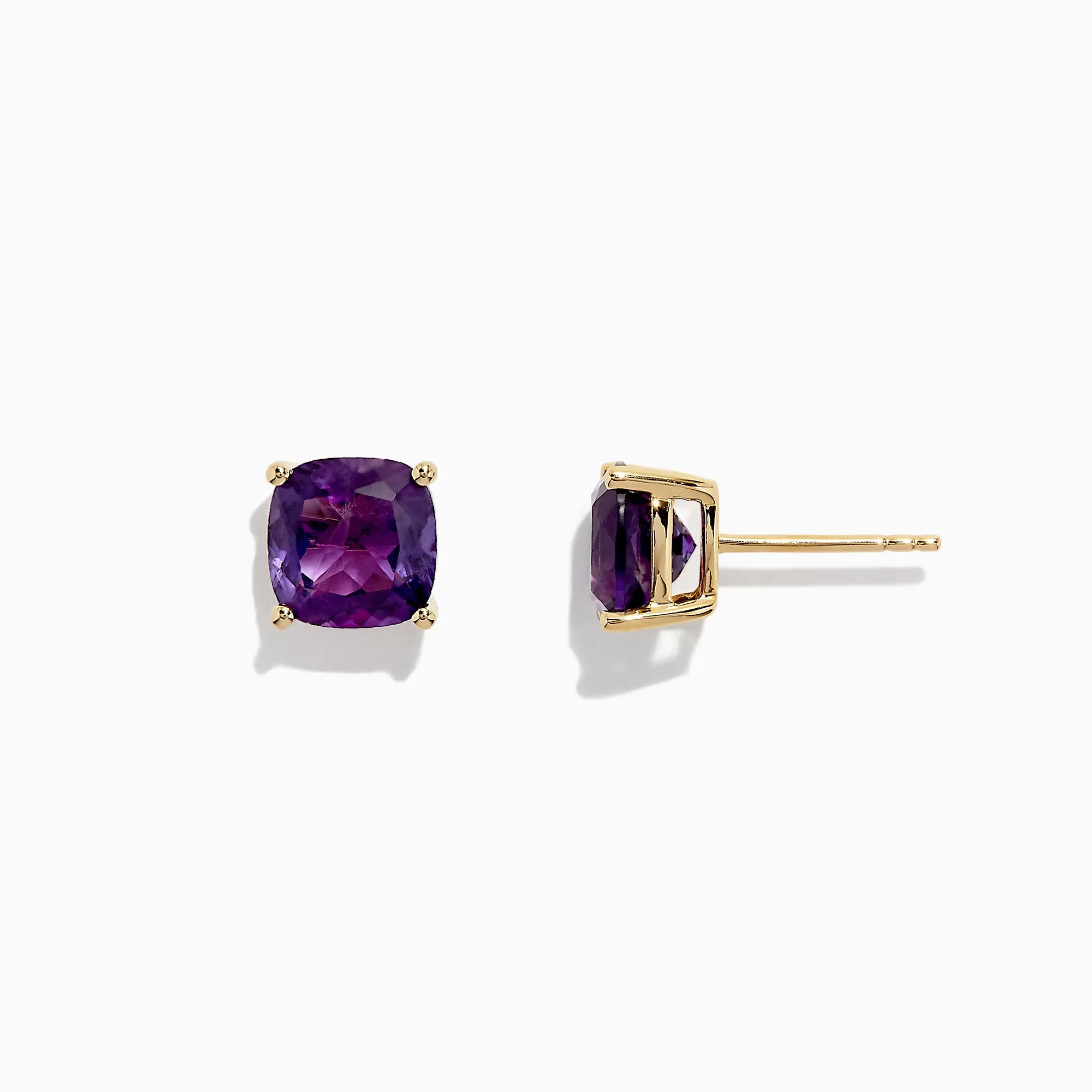 14K Yellow Gold Amethyst Stud Earrings, 4.25 TCW sold by Effy product image thumbnail 3