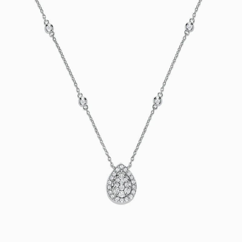 Pave Classica 14K White Gold Diamond Necklace, 0.41 TCW sold by Effy