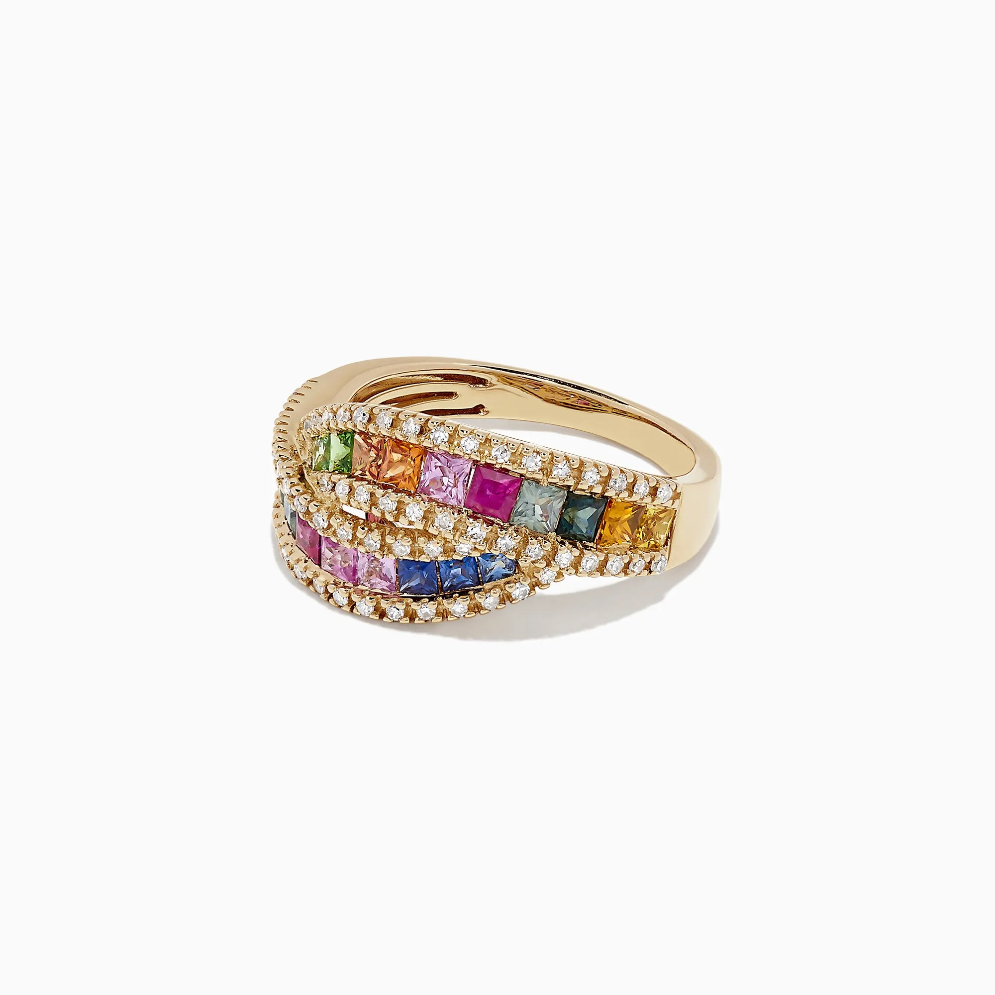 Watercolors 14K Yellow Gold Multi Sapphire and Diamond Ring, 1.95 TCW sold by Effy product image thumbnail 3