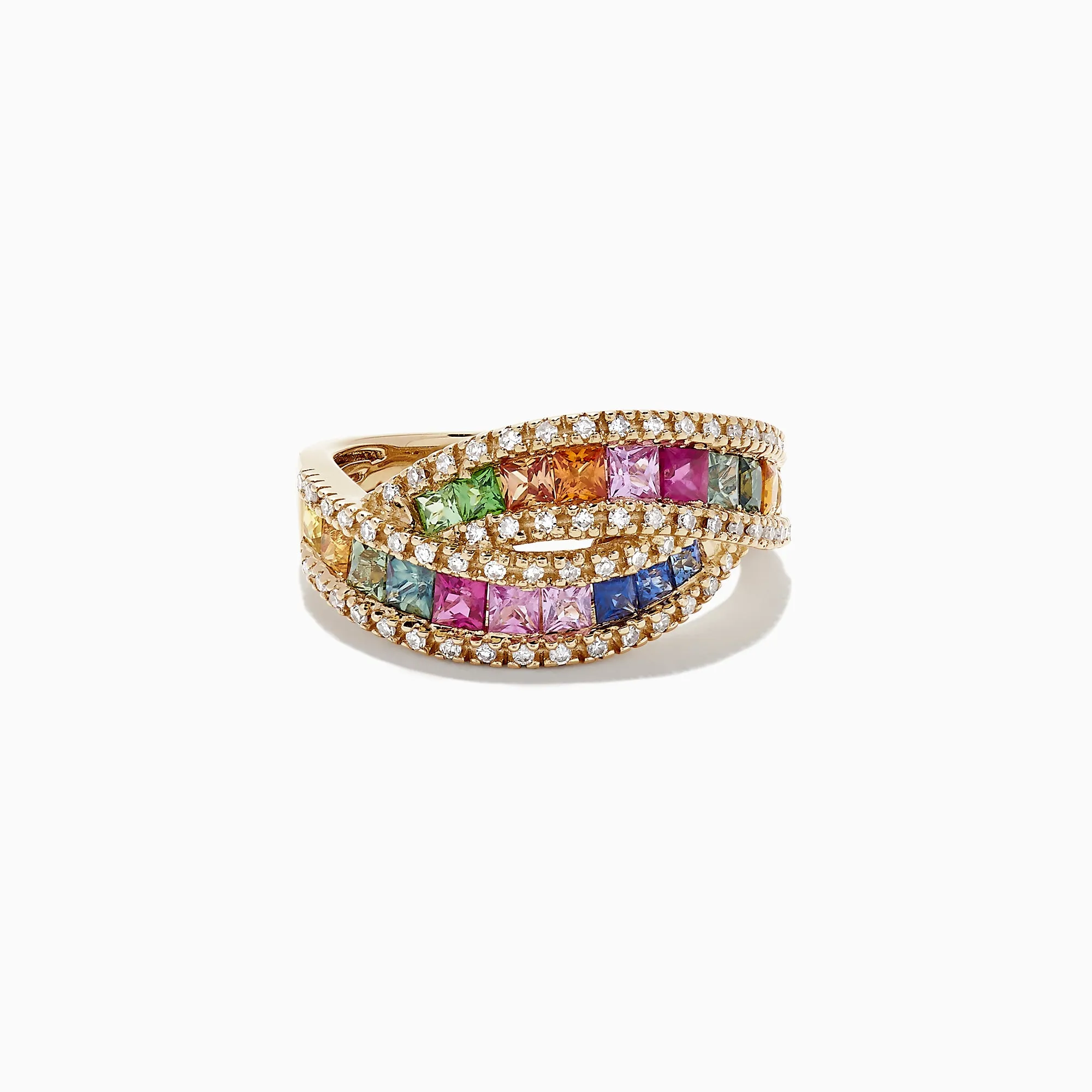 Watercolors 14K Yellow Gold Multi Sapphire and Diamond Ring, 1.95 TCW sold by Effy