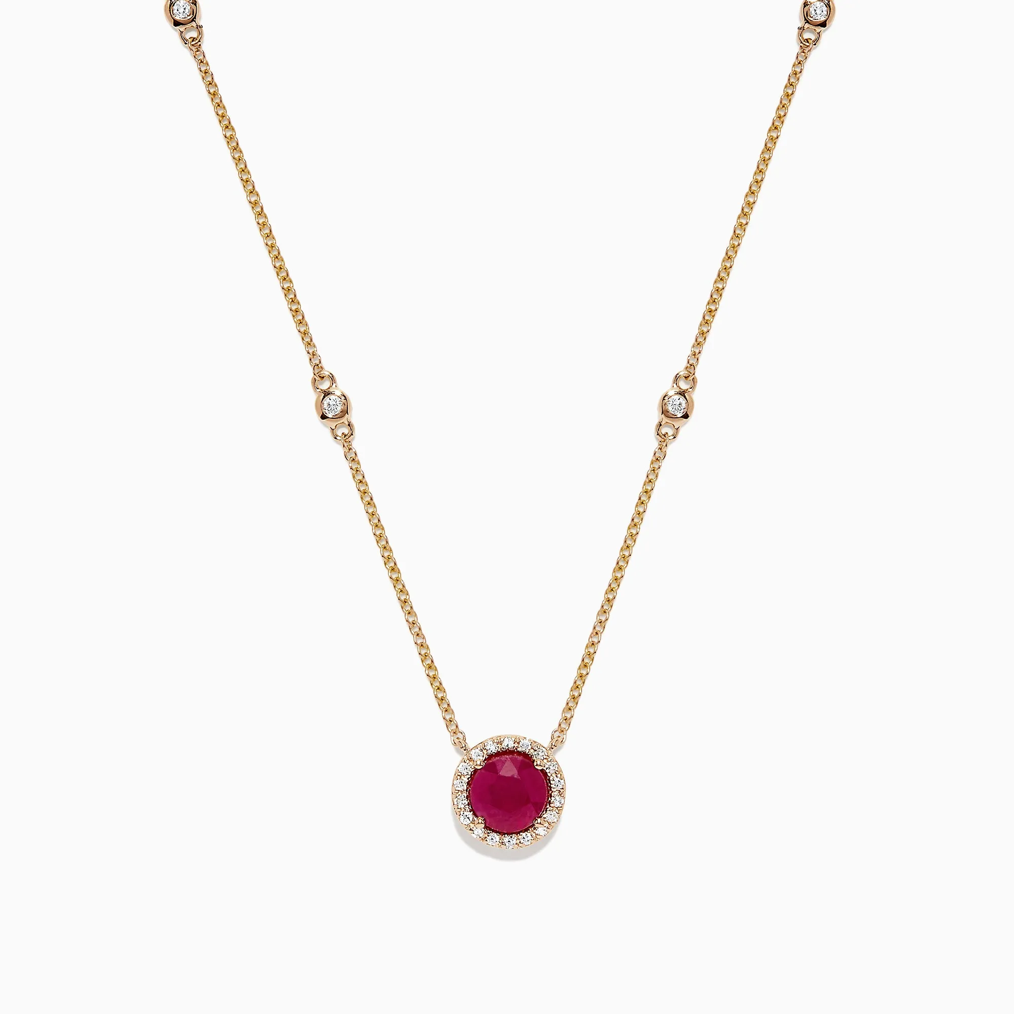 Ruby Royale 14K Yellow Gold Ruby and Diamond Station Necklace, 1.11 TCW sold by Effy