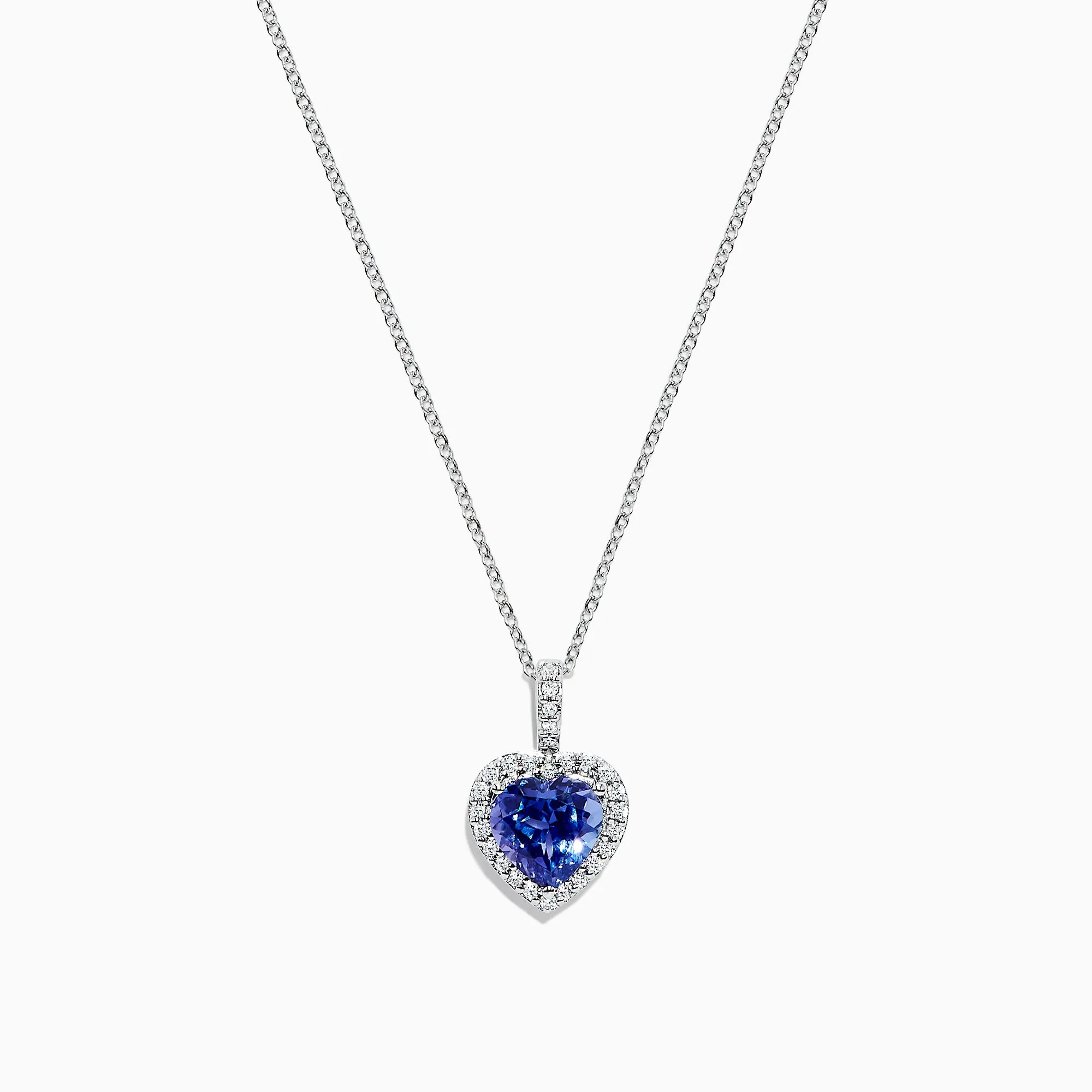 Nahla Siri 14K White Gold Tanzanite and Diamond Heart Pendant, 2.32 TCW sold by Effy