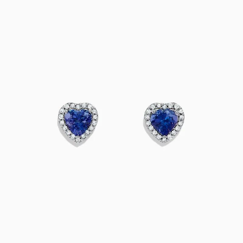 Nahla Siri 14K White Gold Tanzanite and Diamond Heart Earrings, 1.51 TCW sold by Effy