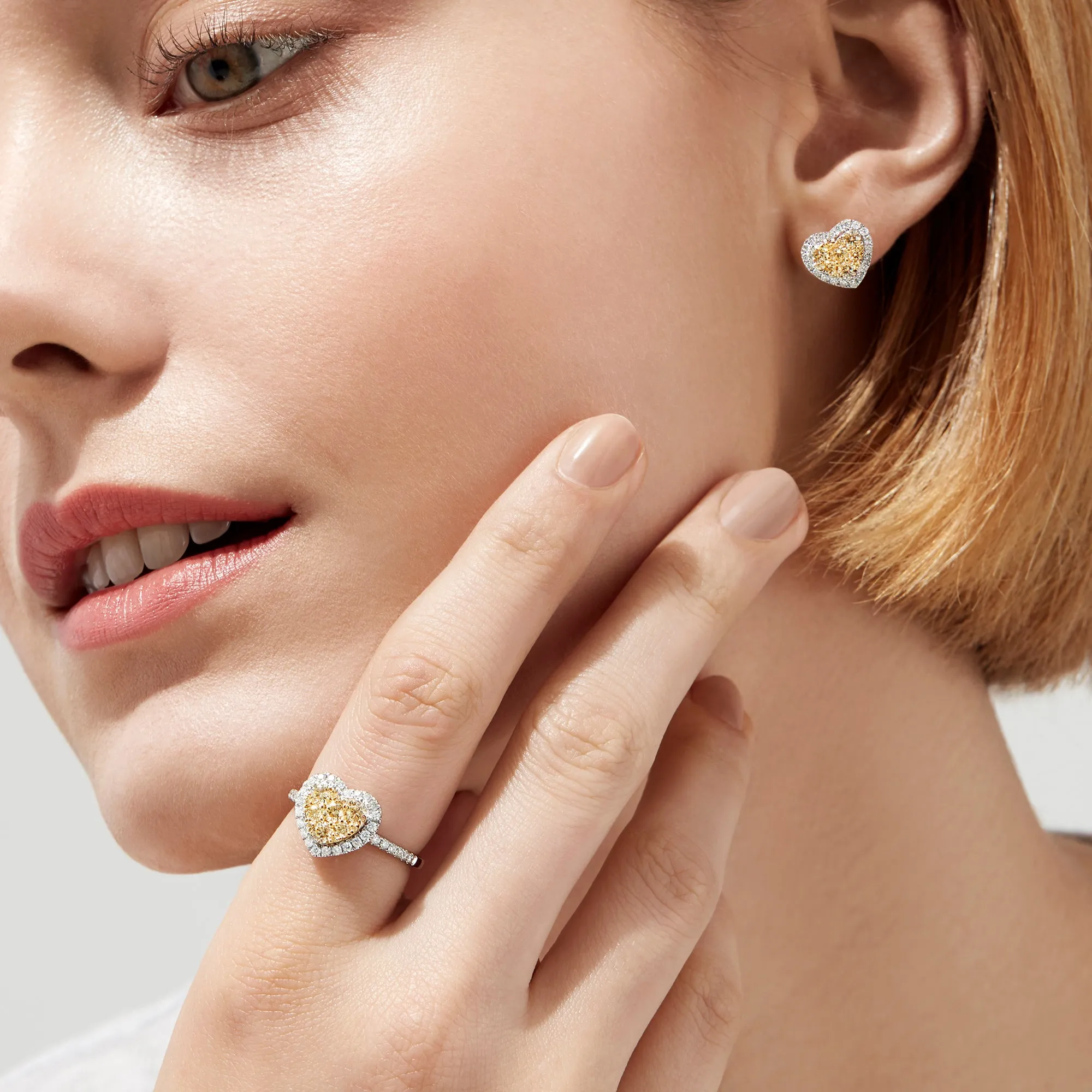 Canare 14K Two Tone Gold Heart Shaped Yellow Diamond Earrings, 0.96 TCW sold by Effy product image thumbnail 2