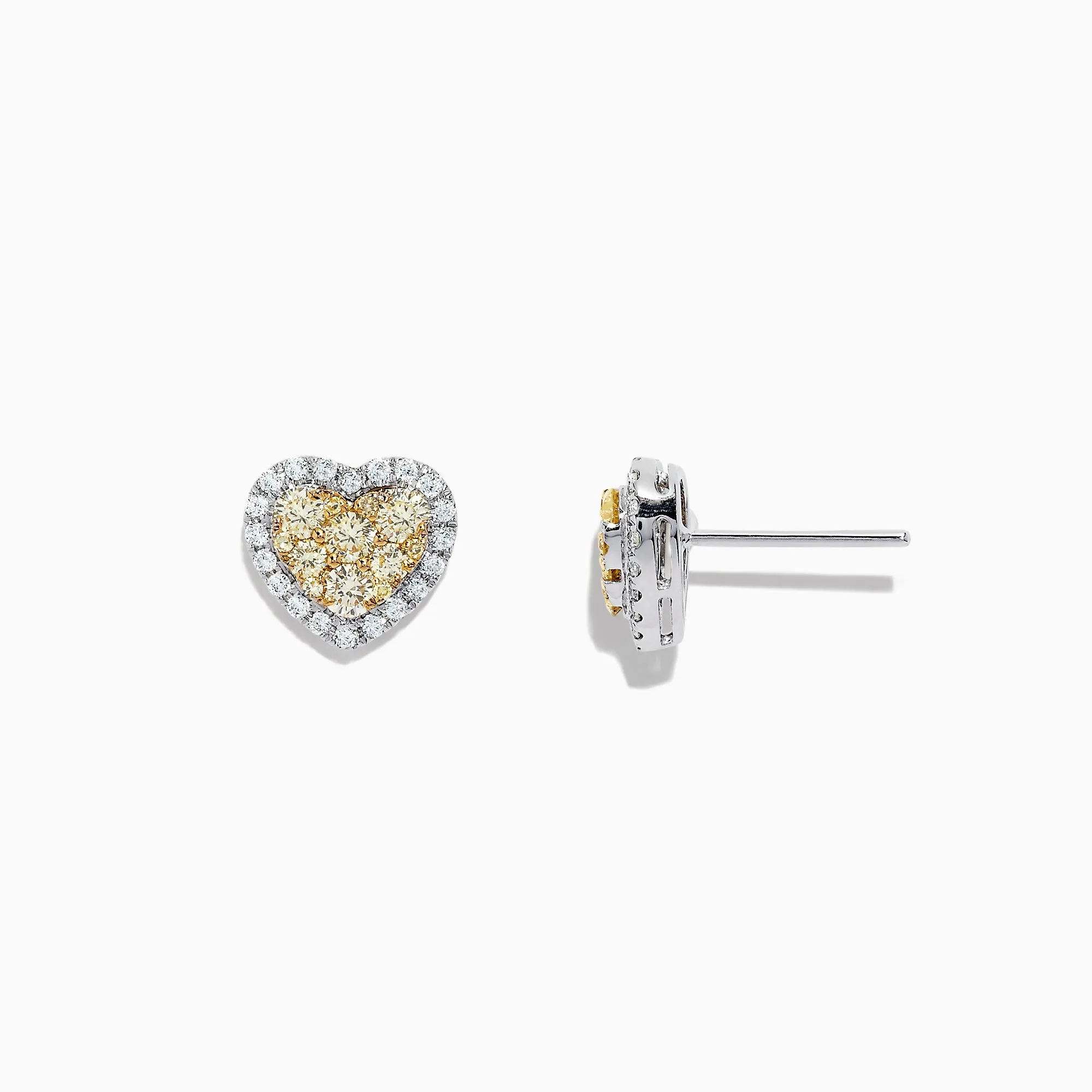 Canare 14K Two Tone Gold Heart Shaped Yellow Diamond Earrings, 0.96 TCW sold by Effy product image thumbnail 3