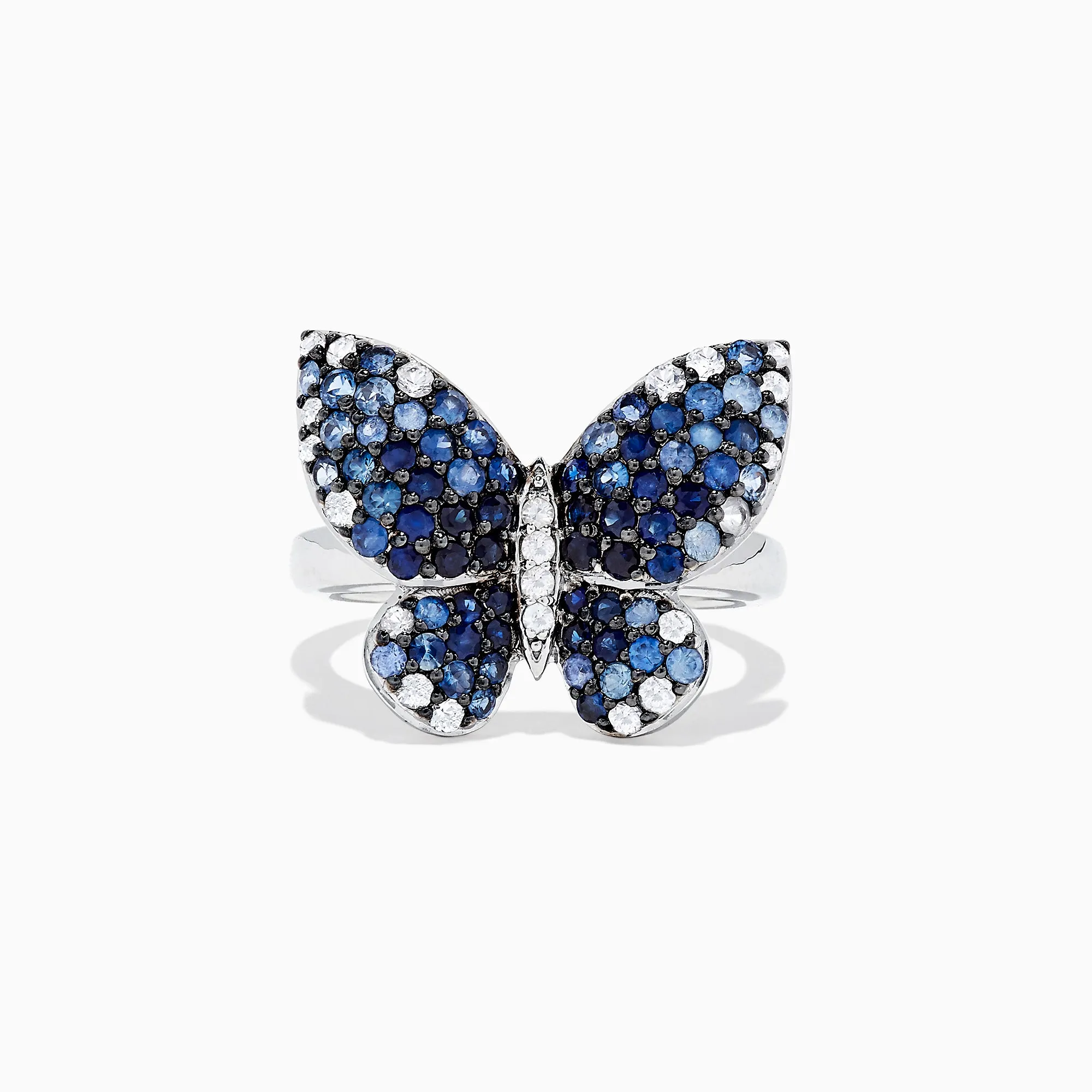 Nature Sterling Silver Blue Sapphire Splash Butterfly Ring, 1.70 TCW sold by Effy