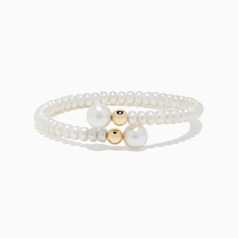 14K Yellow Gold Cultured Fresh Water Pearl Wrap Bracelet sold by Effy