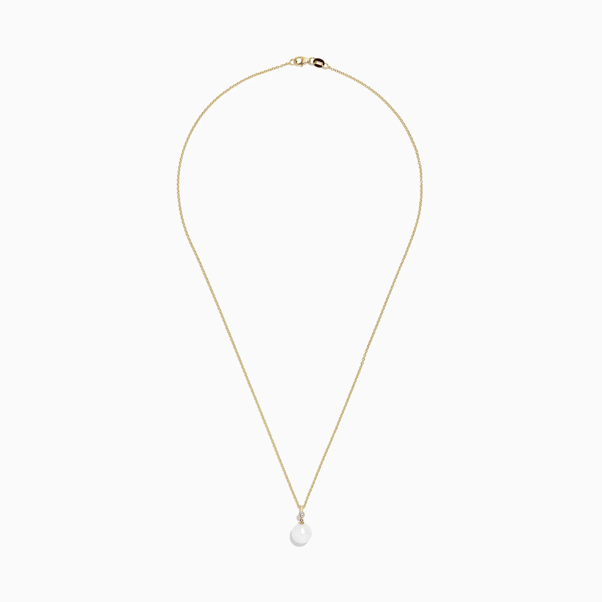 14K Yellow Gold Cultured Fresh Water Pearl and Diamond Pendant, 0.02 TCW sold by Effy product image thumbnail 2