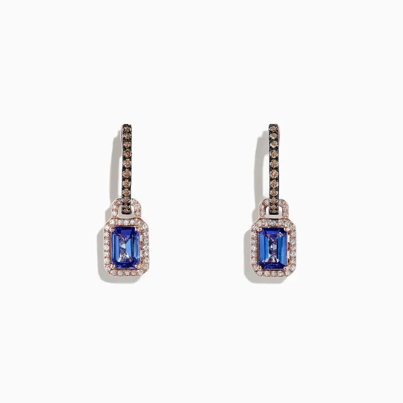 Nahla Siri 14K Rose Gold Tanzanite and Diamond Earrings, 2.22 TCW sold by Effy