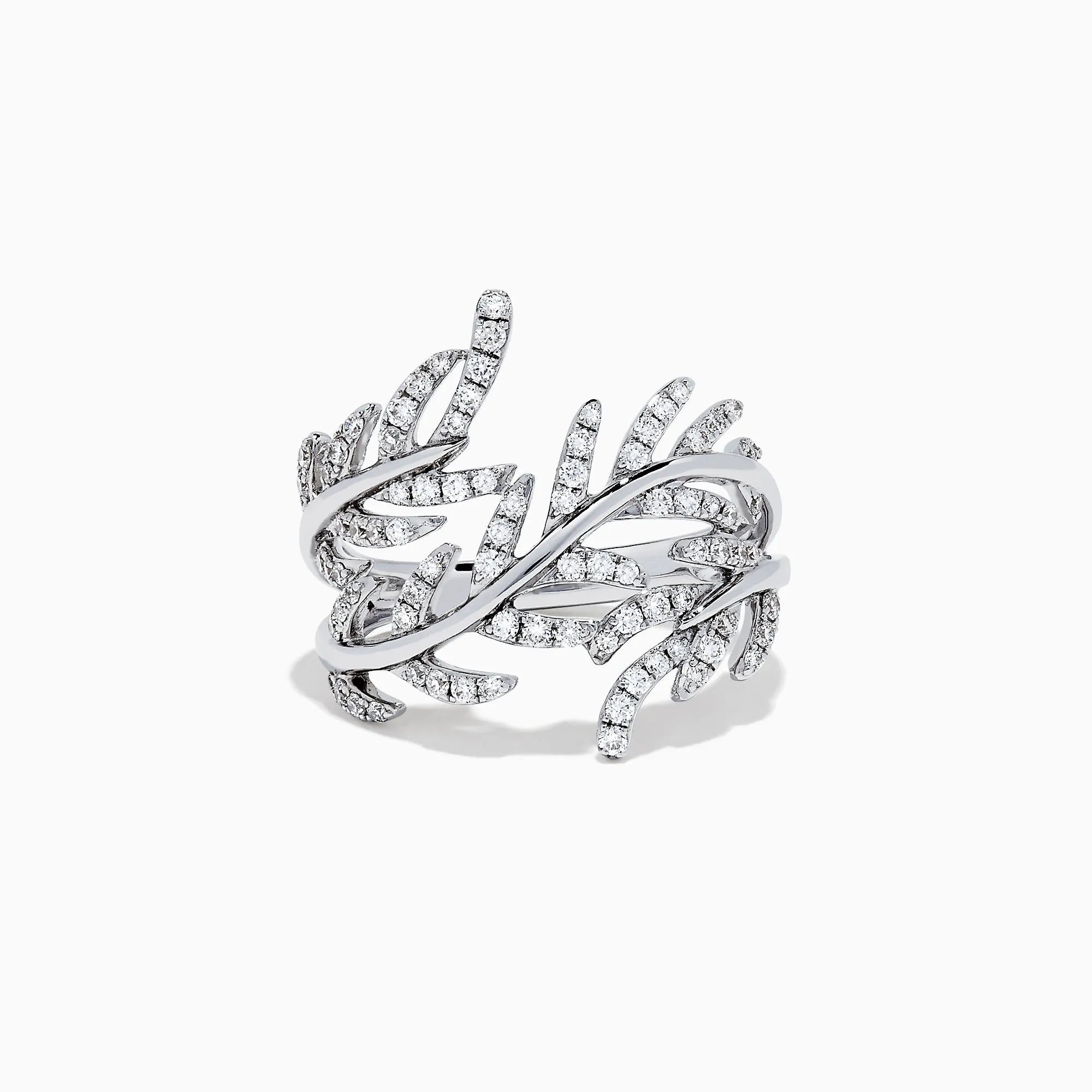 Pave Classica 14K White Gold Diamond Wrapped Leaf Ring, 0.62 TCW sold by Effy